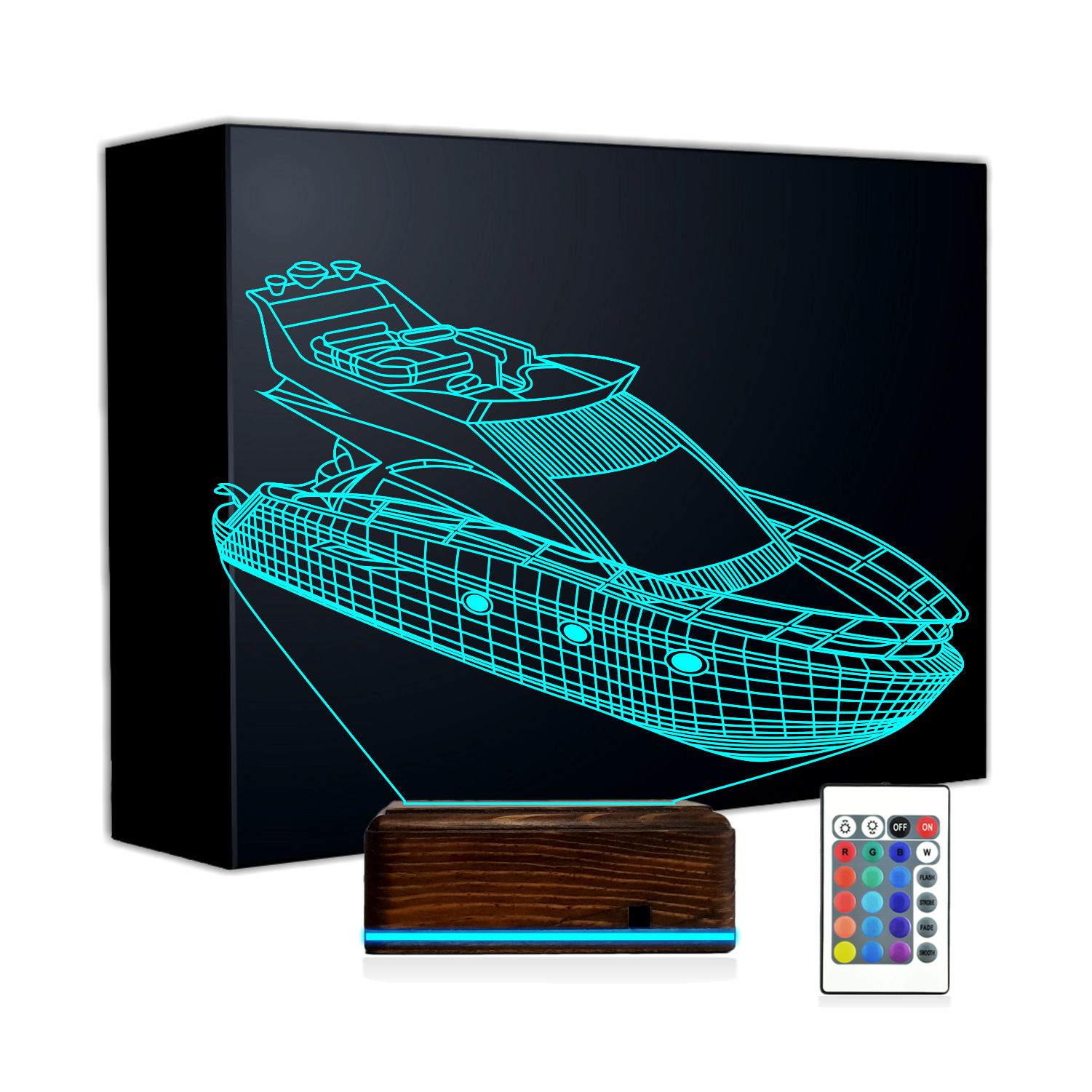 Яхта — 3D LED Ночник | Подарок мужчине