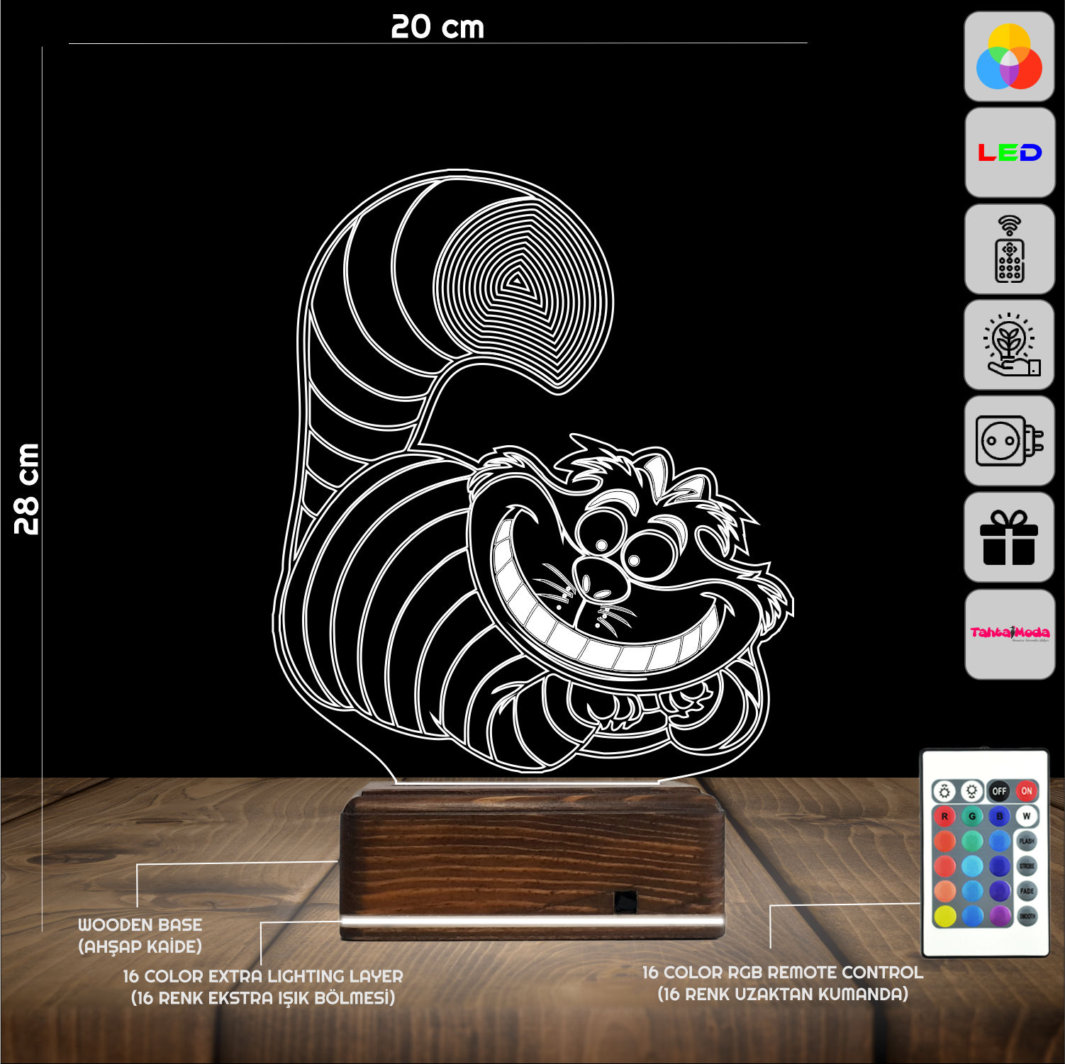 Чеширский Кот — 3D LED Ночник | Подарок фанатам