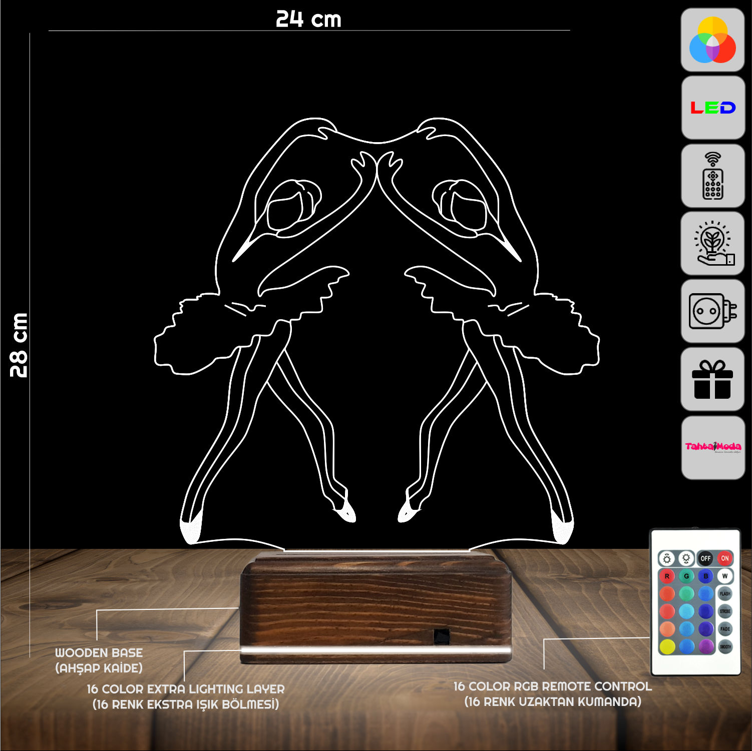 Балерины — 3D LED Ночник | Подарок юной балерине