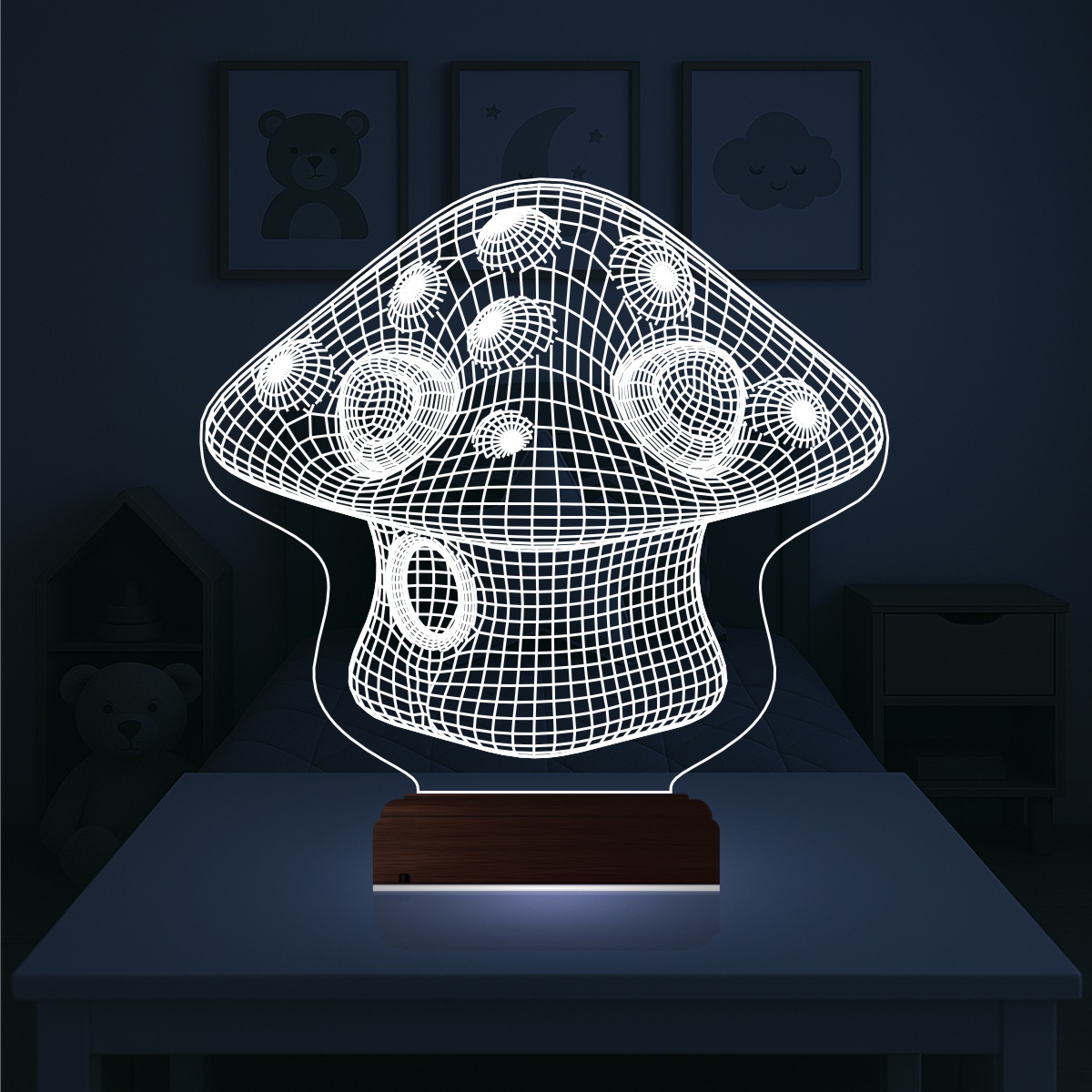 Гриб — 3D LED Ночник | Подарок ребёнку