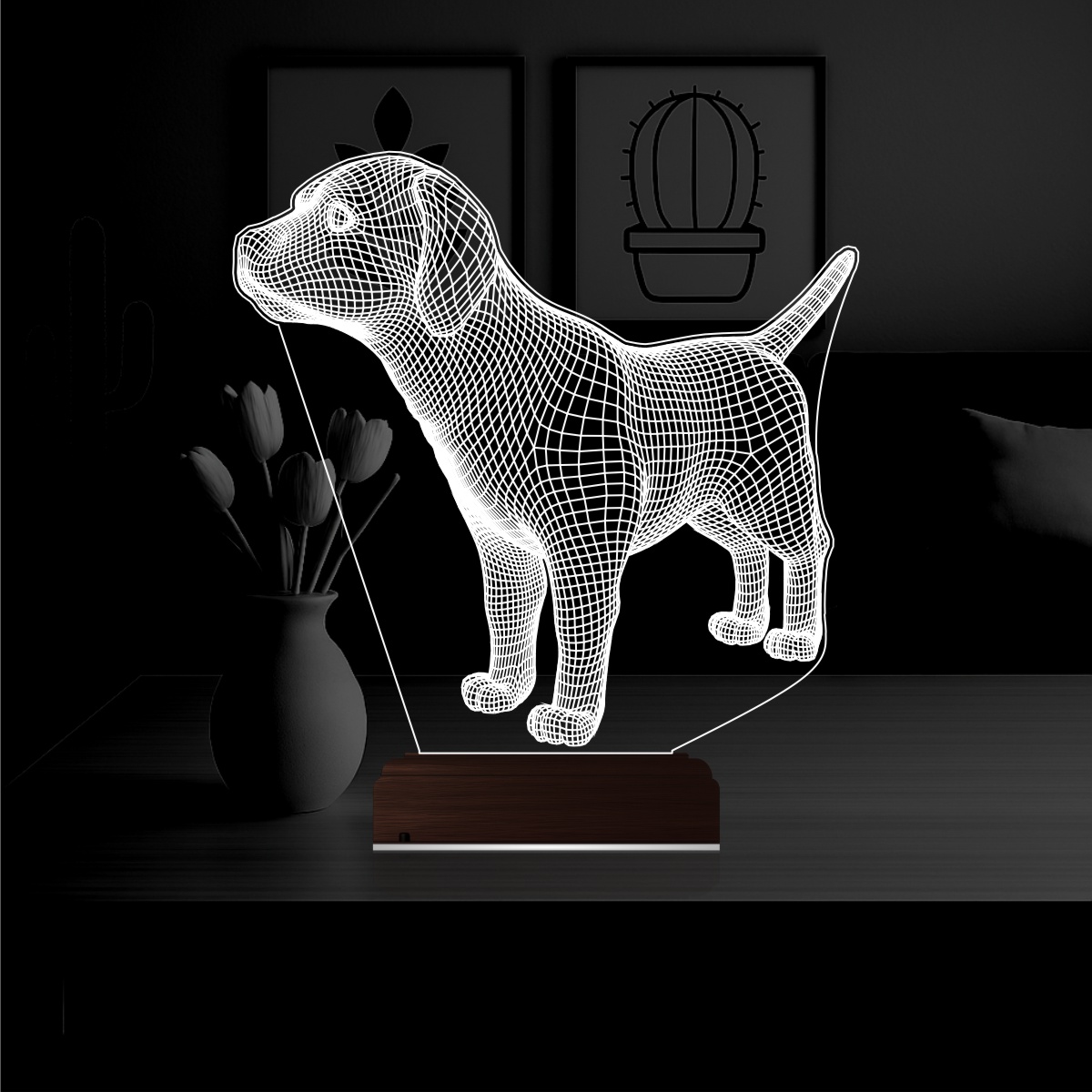 Собака — 3D LED Ночник | Подарок любителю животных