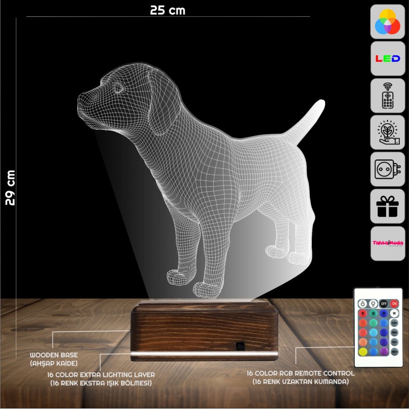 Собака — 3D LED Ночник | Подарок любителю животных