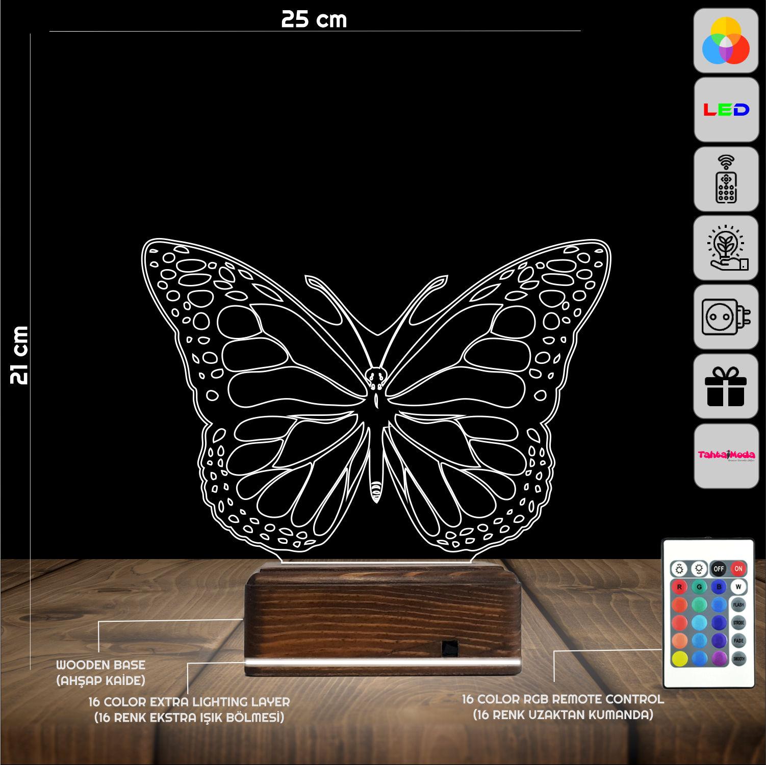 Бабочка 3D Ночник