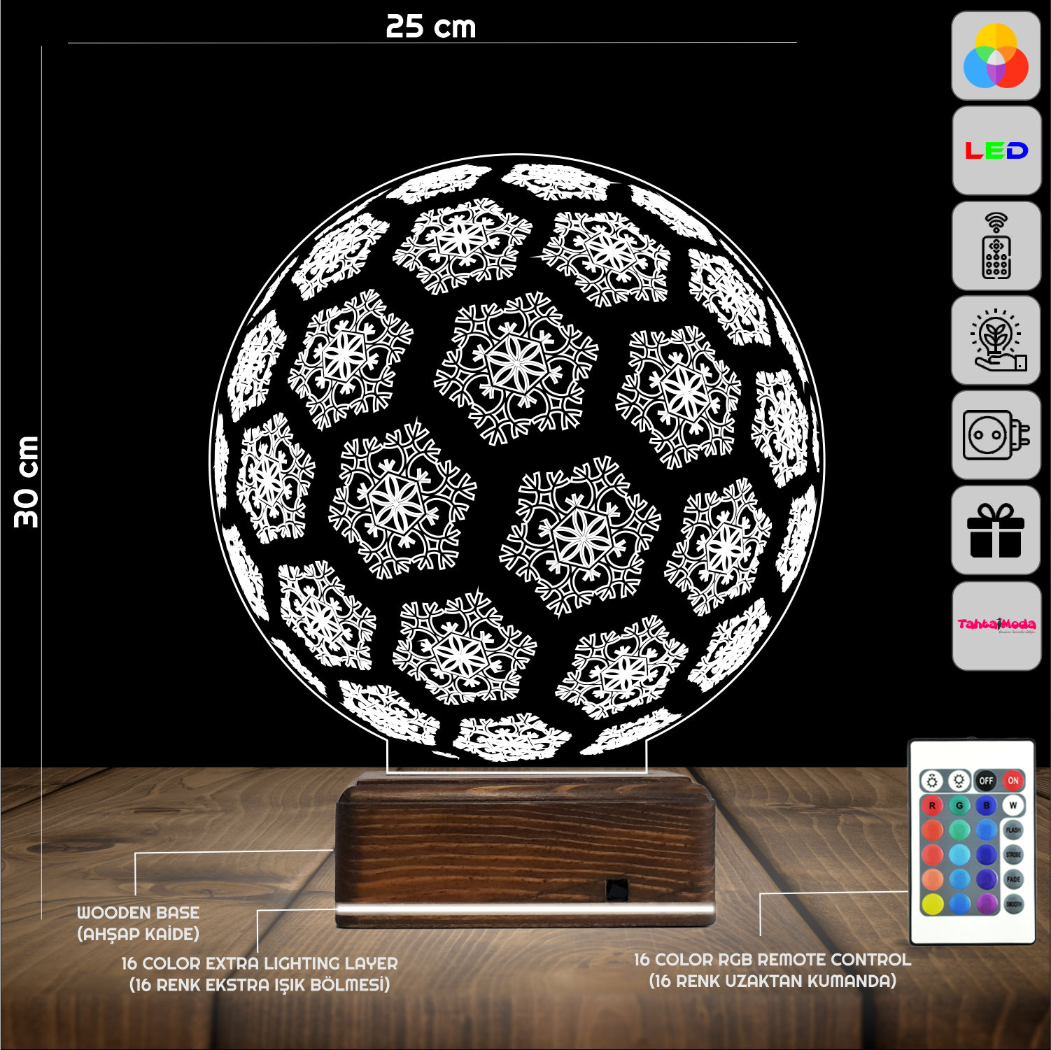 Снежный шар — 3D LED Ночник | Подарок на Новый год
