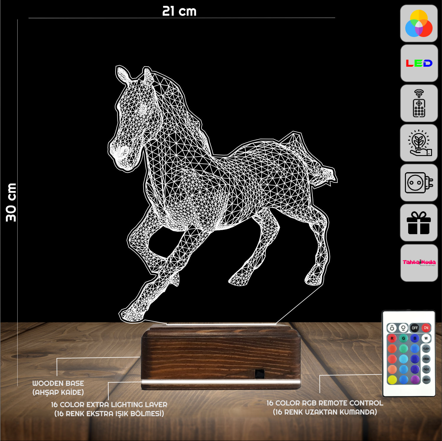 Лошадь — 3D LED Ночник | Подарок любителям животных