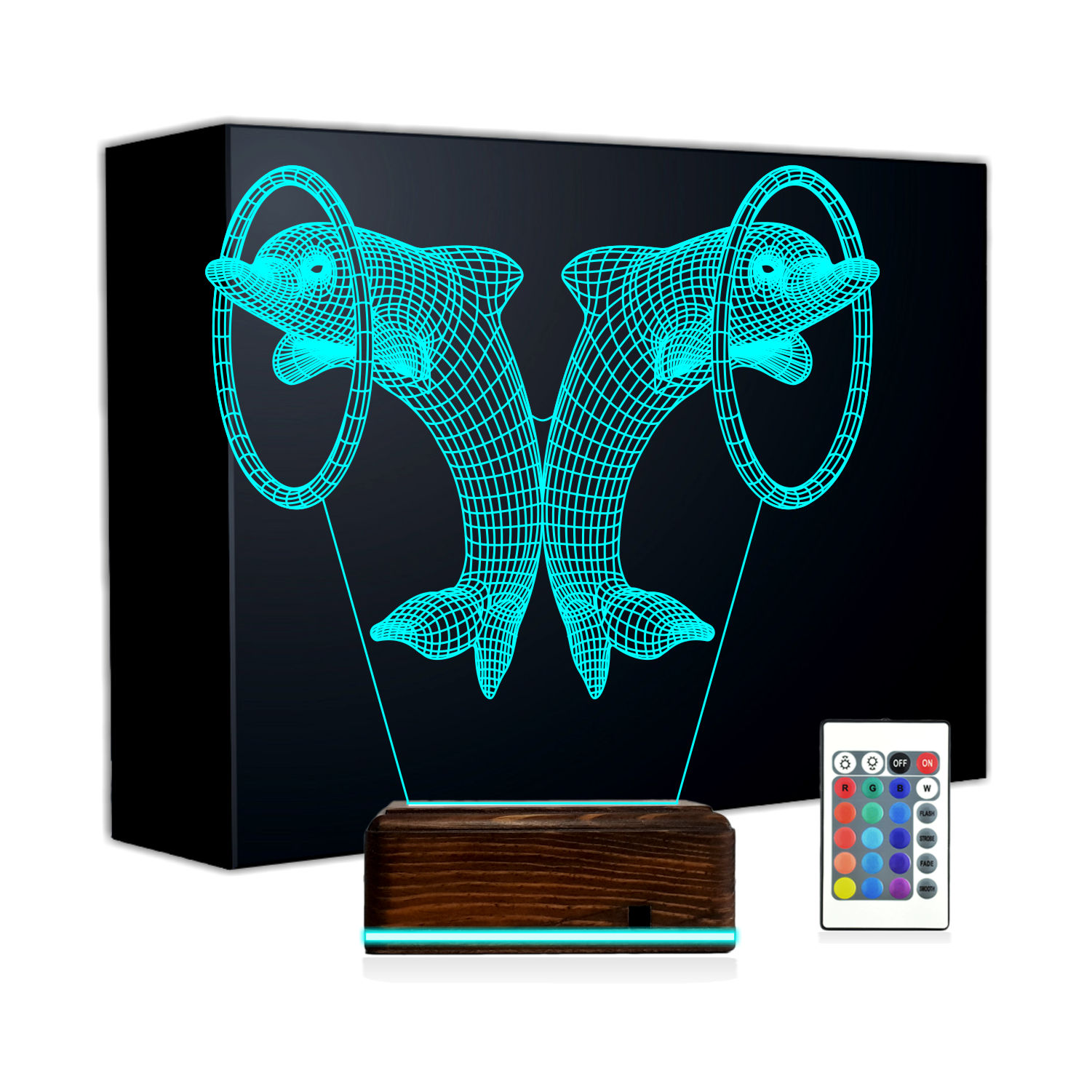 Дельфины — 3D LED Ночник | Оригинальный подарок детям