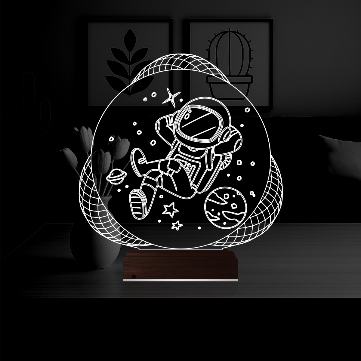 Космонавт — 3D LED Ночник | Подарок детям и мечтателям