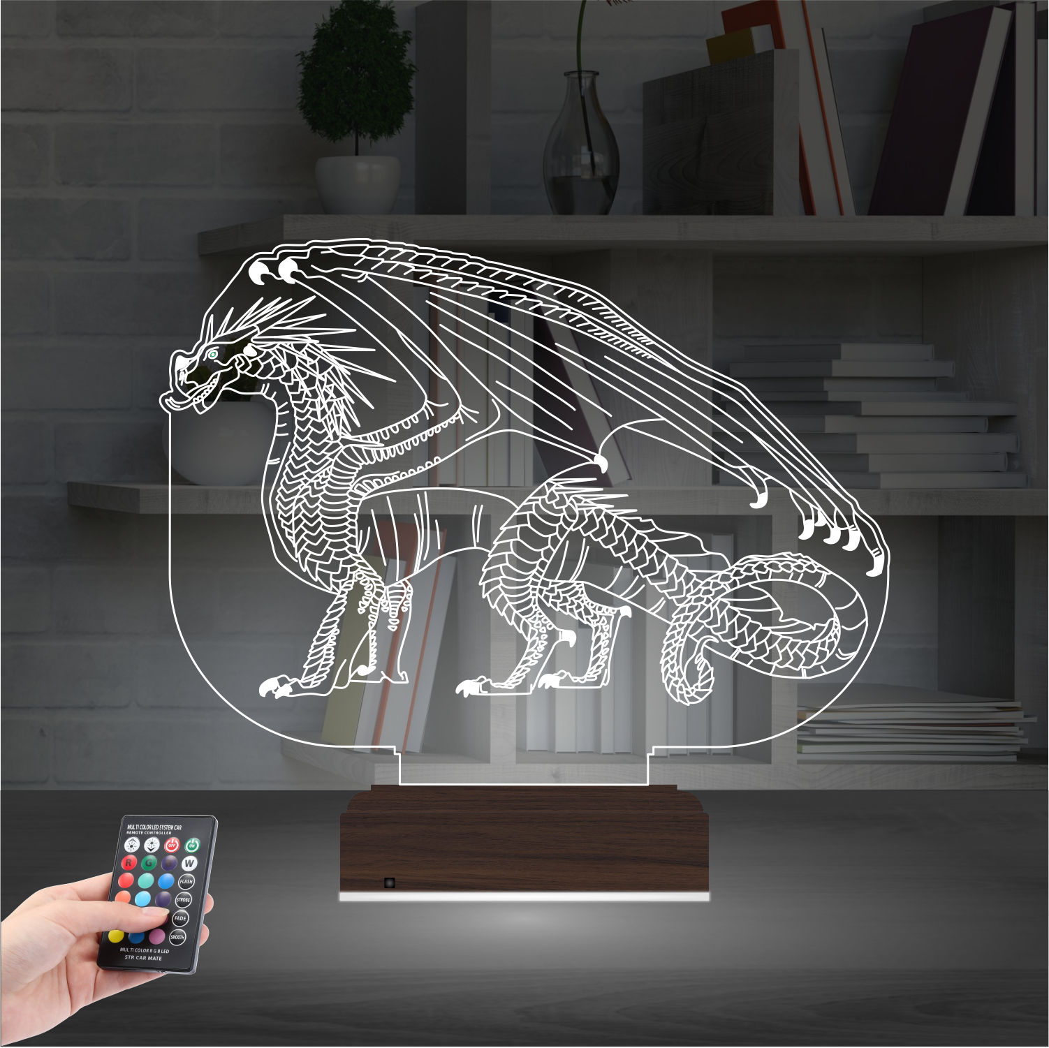 Дракон — 3D LED Ночник | Подарок детям и фанатам фэнтези