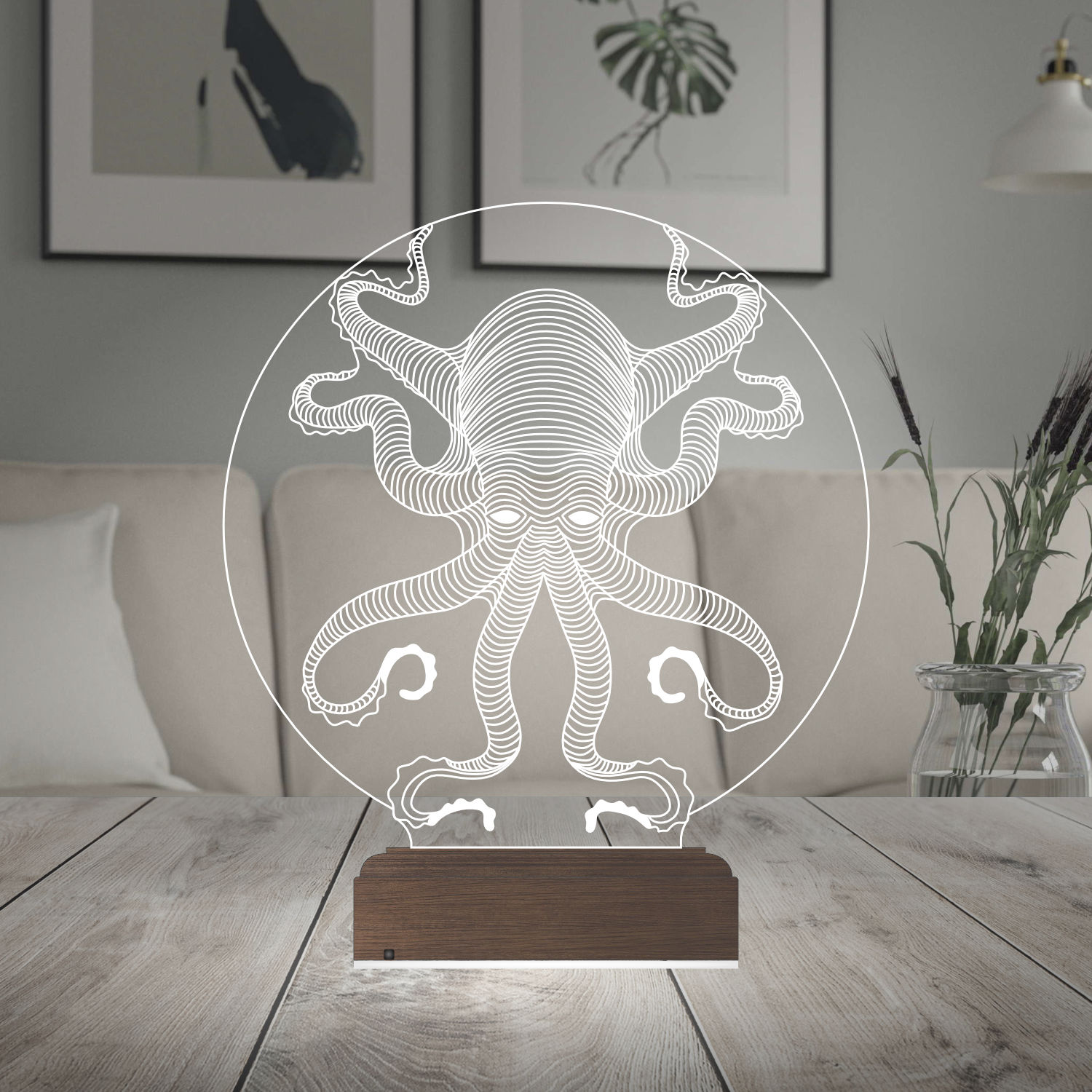 Осьминог — 3D LED Ночник | Оригинальный подарок