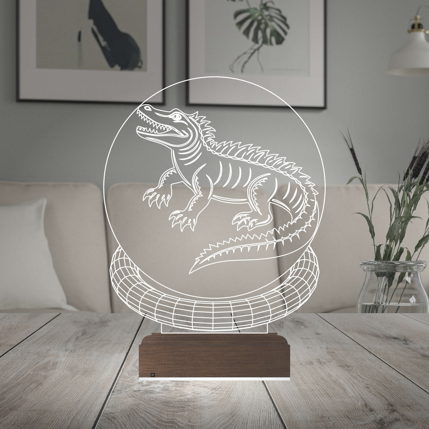 Крокодил — 3D LED Ночник | Подарок ребёнку