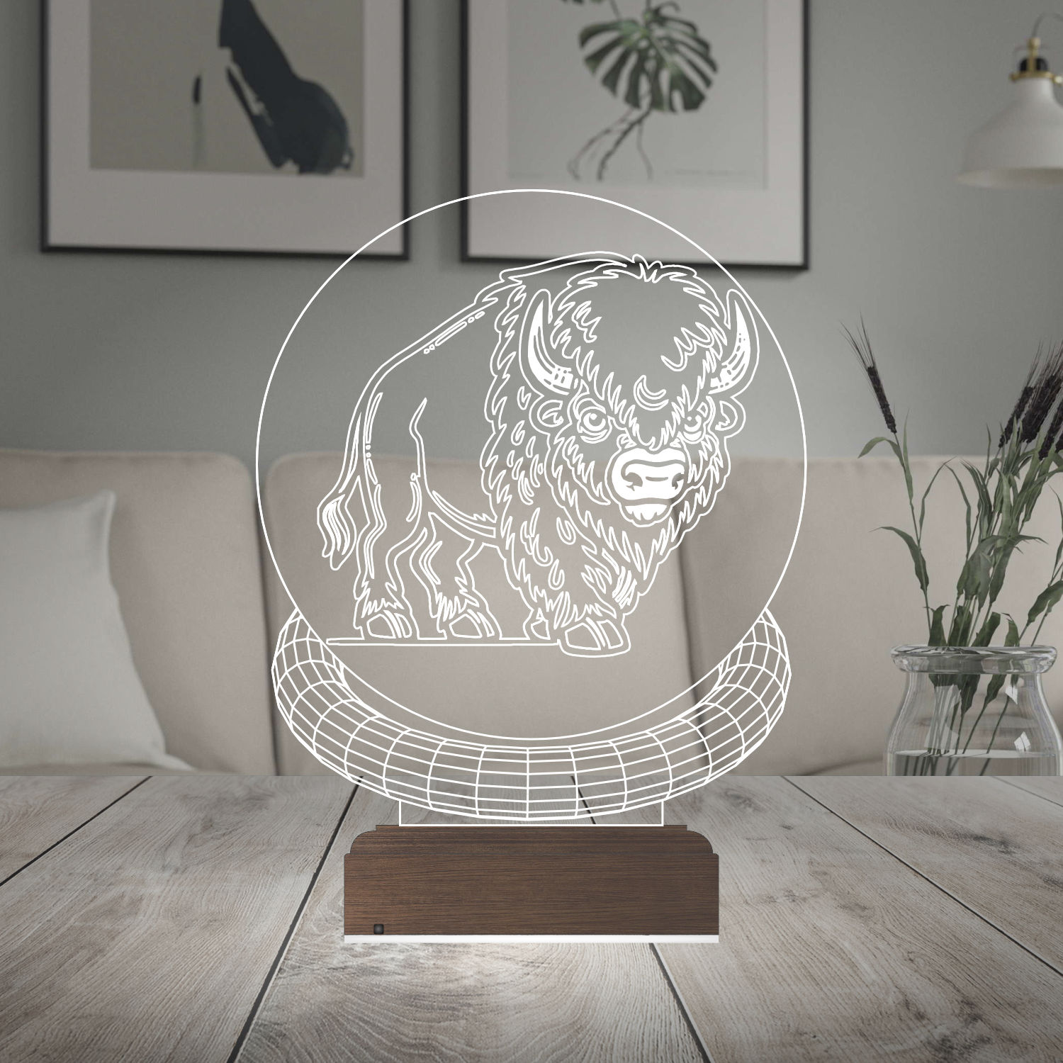 Бизон — 3D LED Ночник | Подарок мужчине