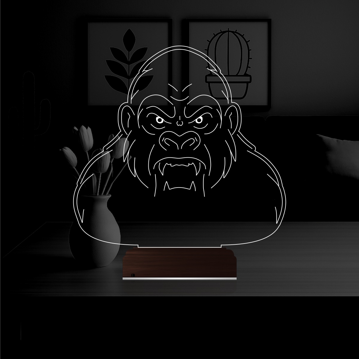 Горилла — 3D LED Ночник | Подарок мужчине