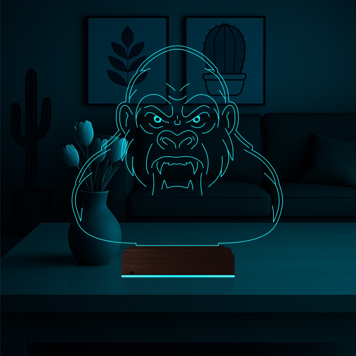 Горилла — 3D LED Ночник | Подарок мужчине