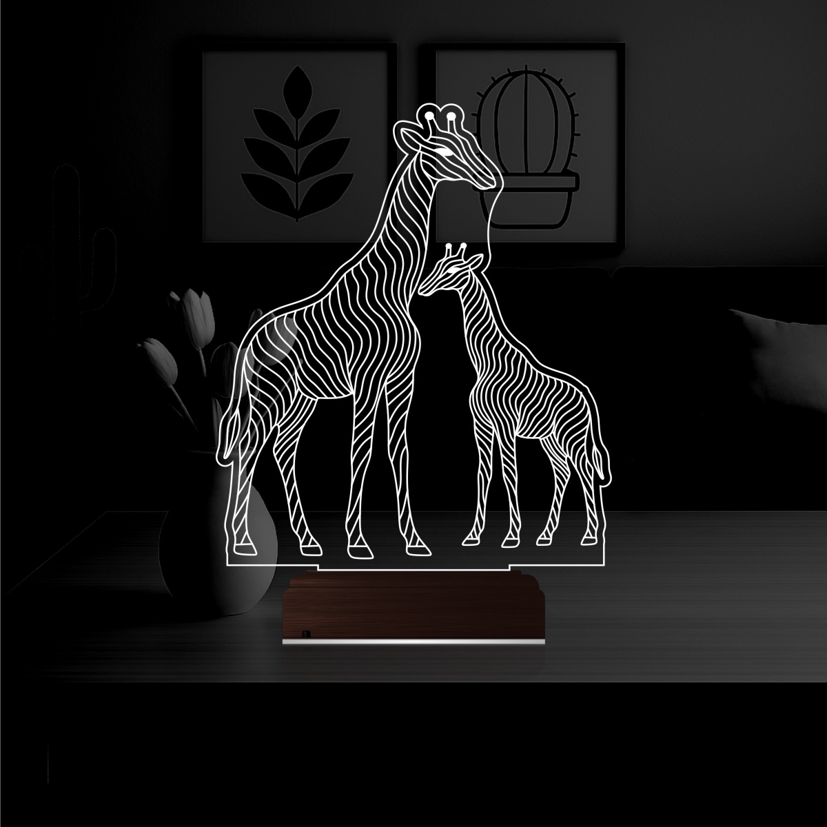 Жирафы — 3D LED Ночник | Подарок семье или ребенку