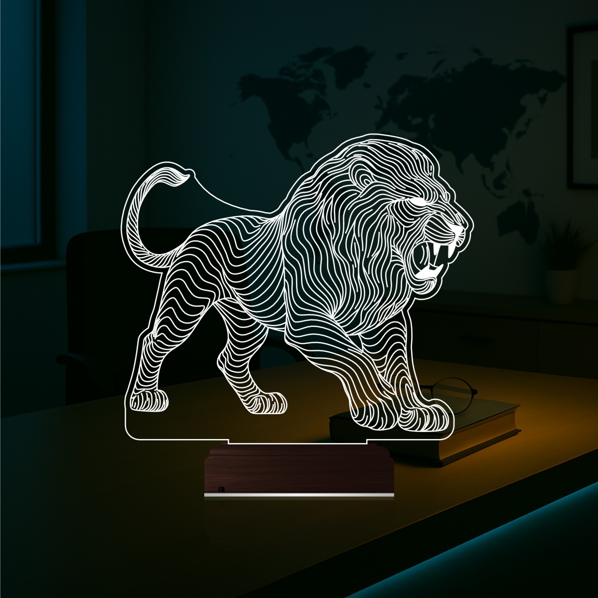 Лев — 3D LED Ночник | Подарок мужчине