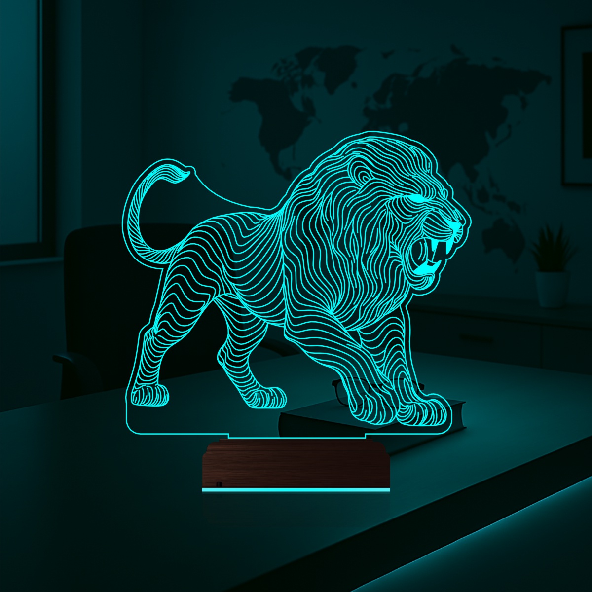 Лев — 3D LED Ночник | Подарок мужчине
