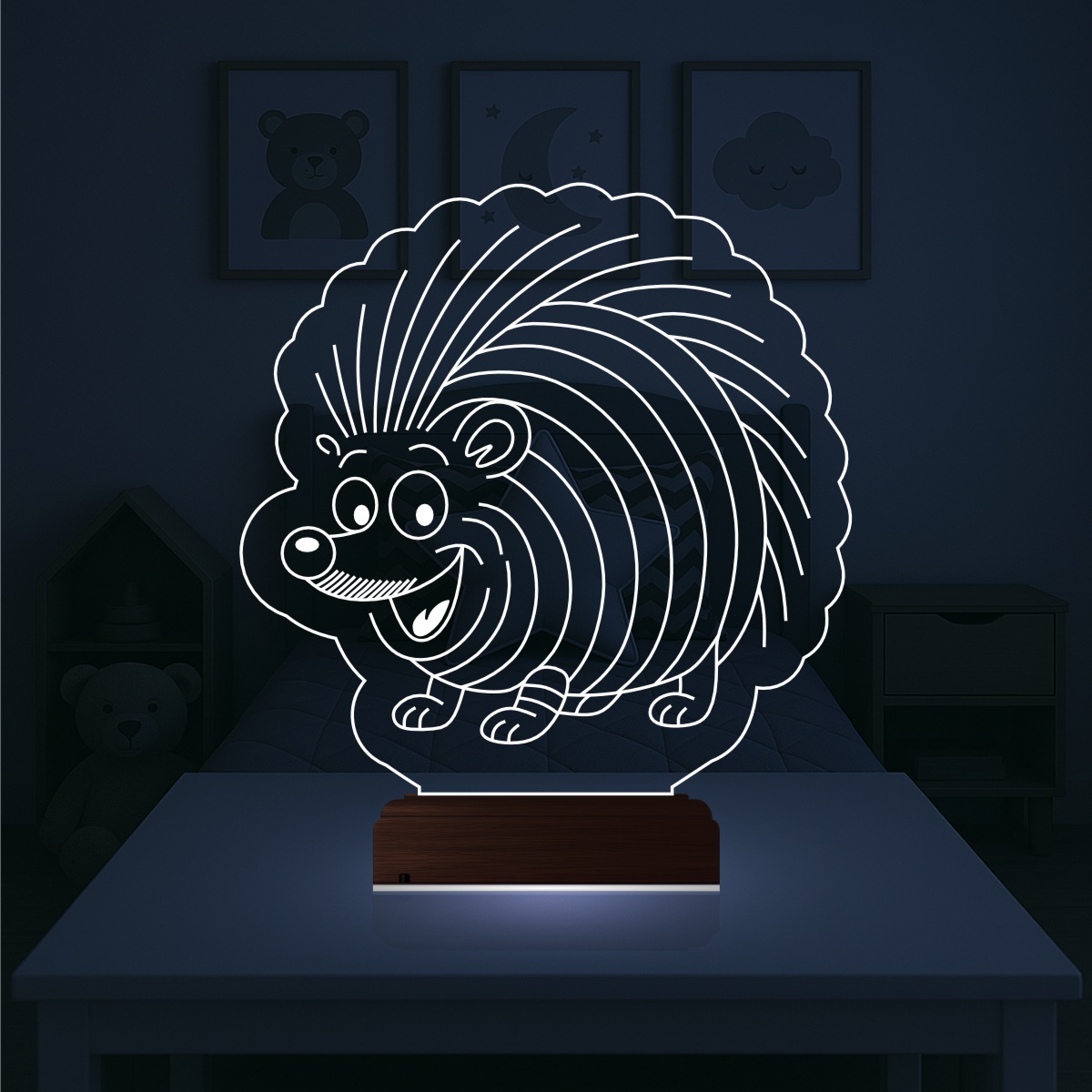 Ёжик — 3D LED Ночник | Подарок ребёнку