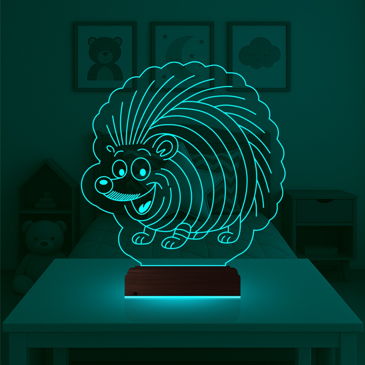 Ёжик — 3D LED Ночник | Подарок ребёнку