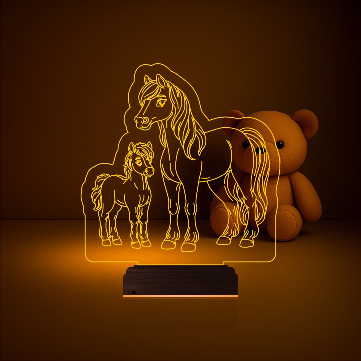 Лошади — 3D LED Ночник | Подарок для детей и семьи