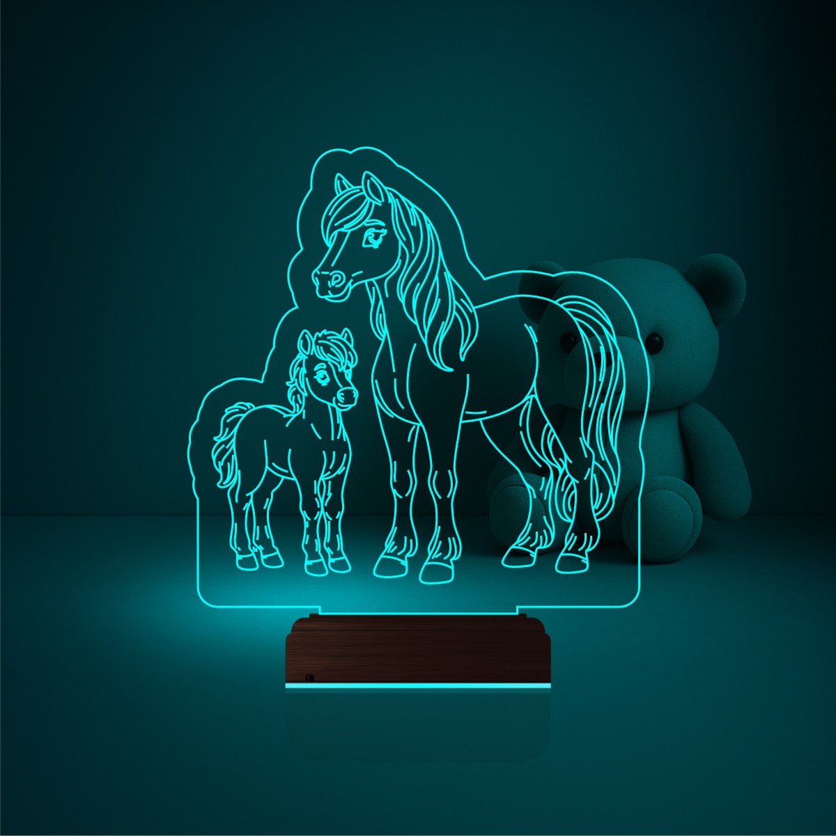 Лошади — 3D LED Ночник | Подарок для детей и семьи