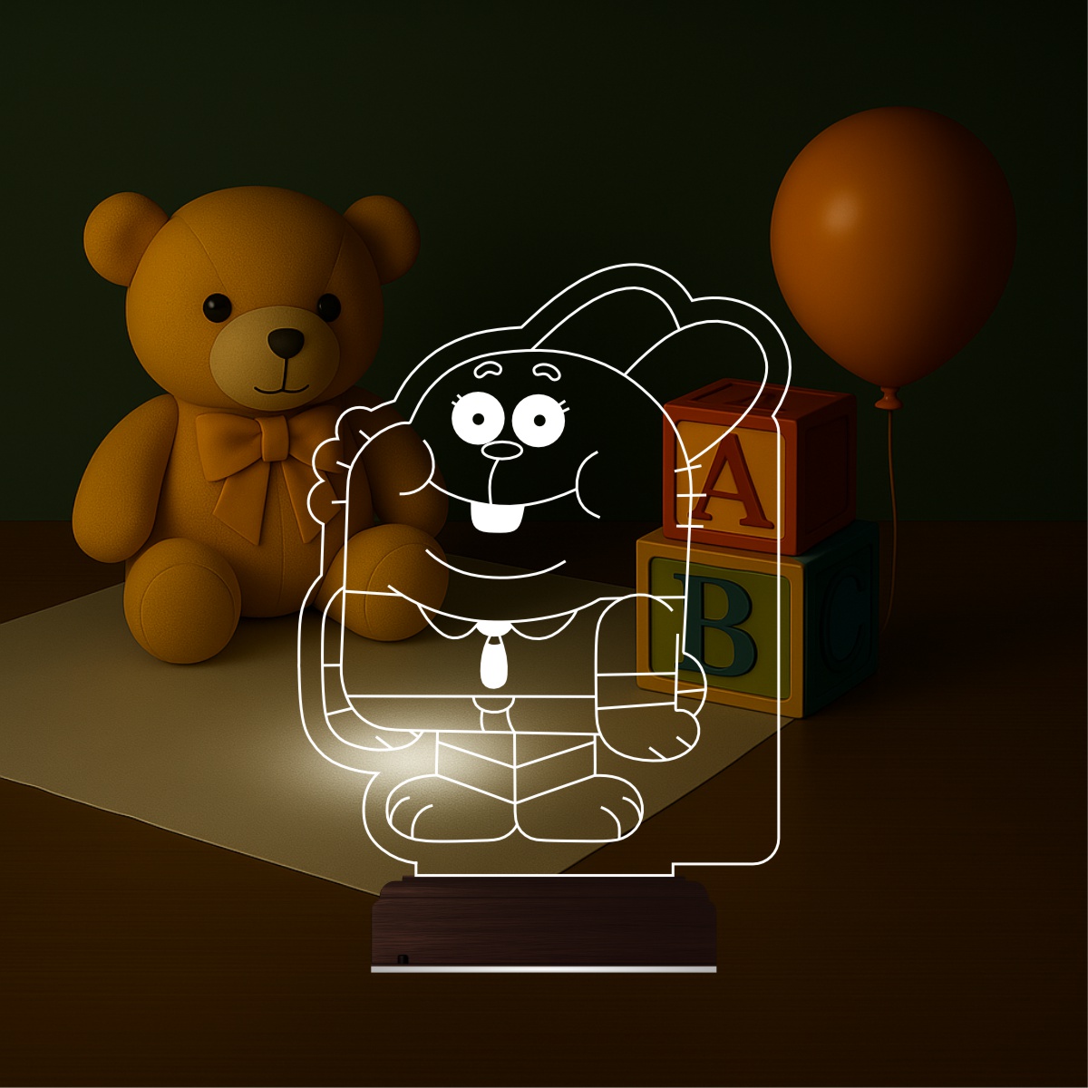 Кролик Ричард — 3D LED Ночник | Подарок детям