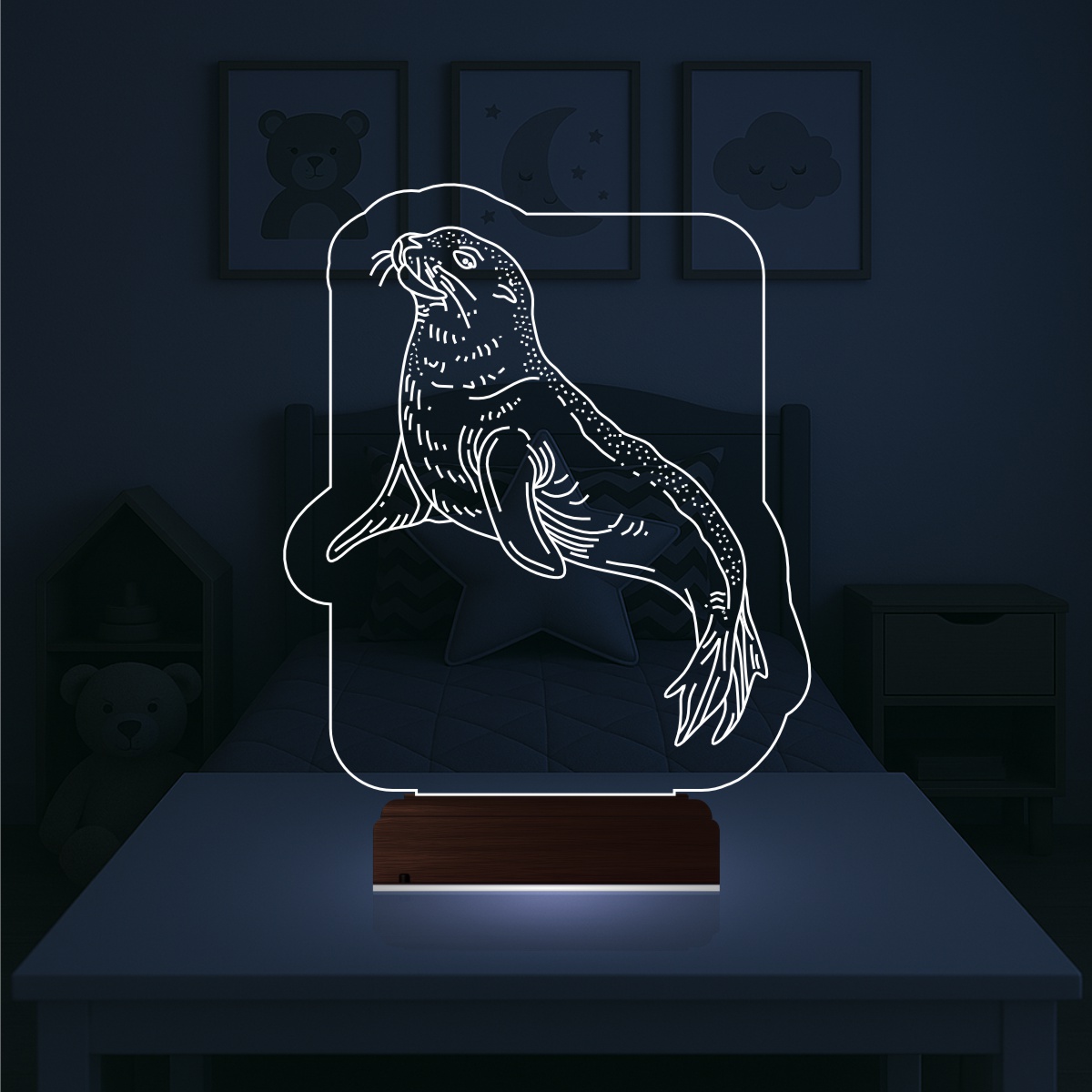 Морской котик 3D Ночник
