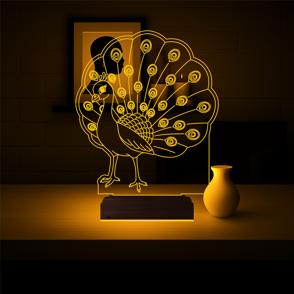 Павлин — 3D LED Ночник | Оригинальный подарок