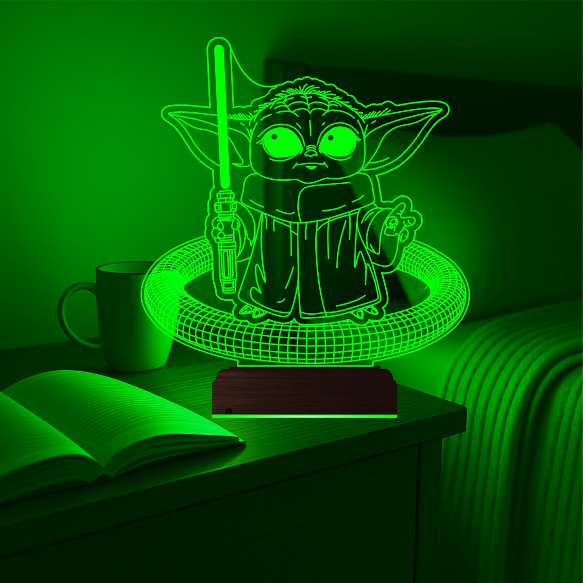 Малыш Йода — 3D LED Ночник | Подарок фанату Звездных войн