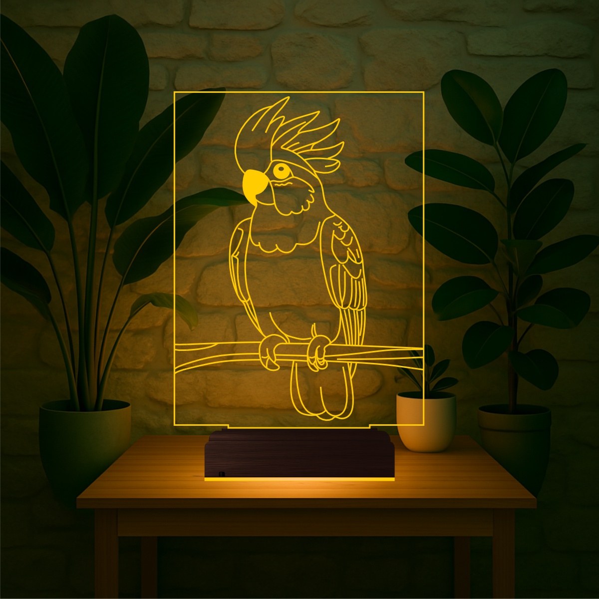 Попугай Какаду — 3D LED Ночник | Оригинальный подарок
