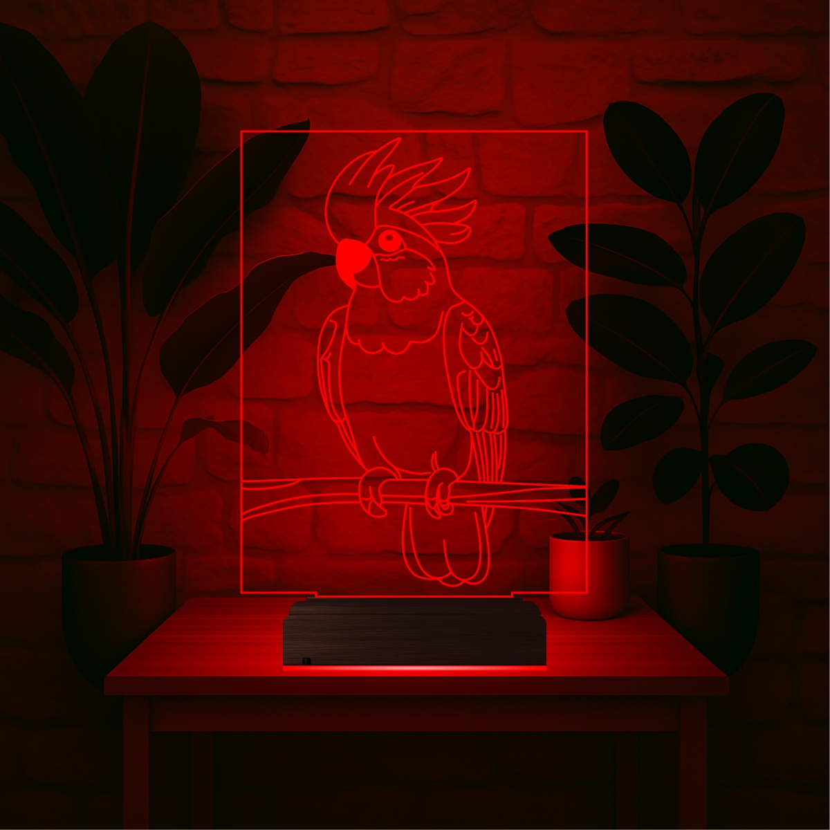 Попугай Какаду — 3D LED Ночник | Оригинальный подарок