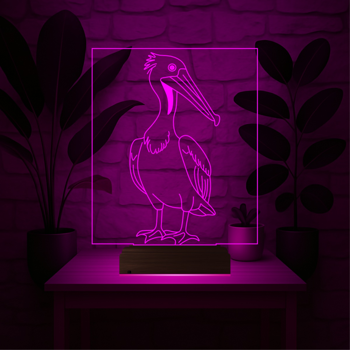 Пеликан — 3D LED Ночник | Подарок детям и любителям природы