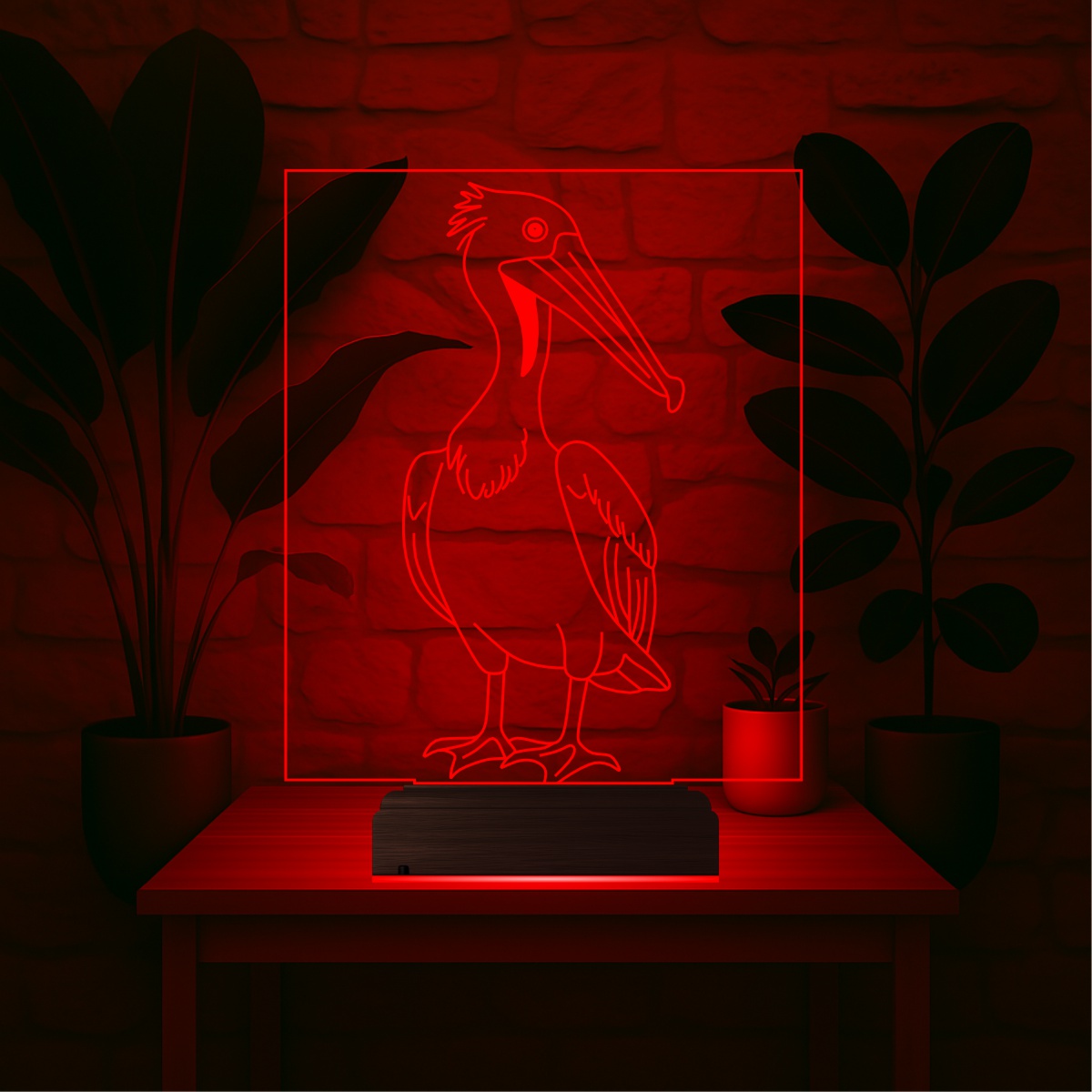 Пеликан — 3D LED Ночник | Подарок детям и любителям природы