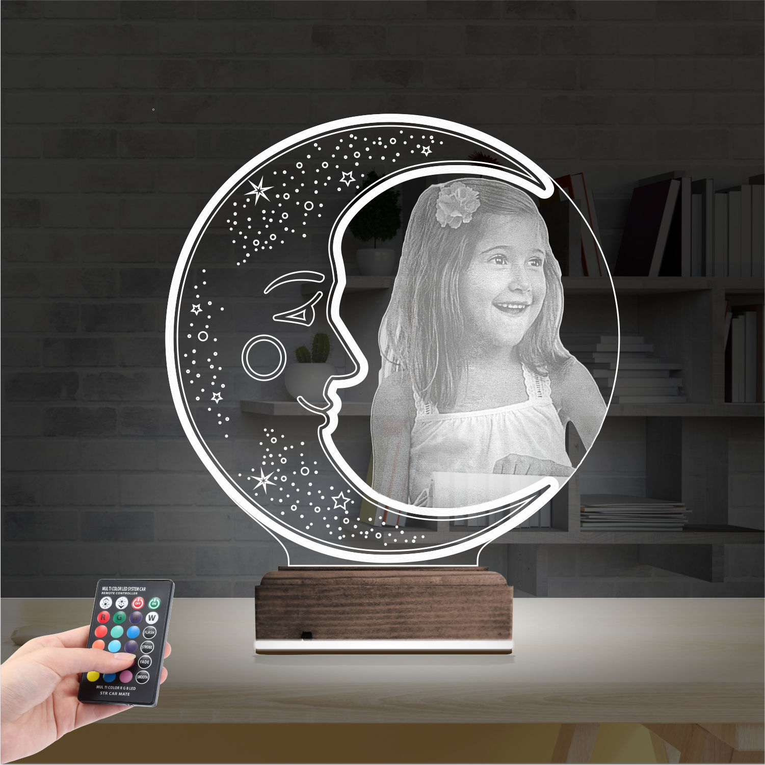 Луна с фото 3D Ночник