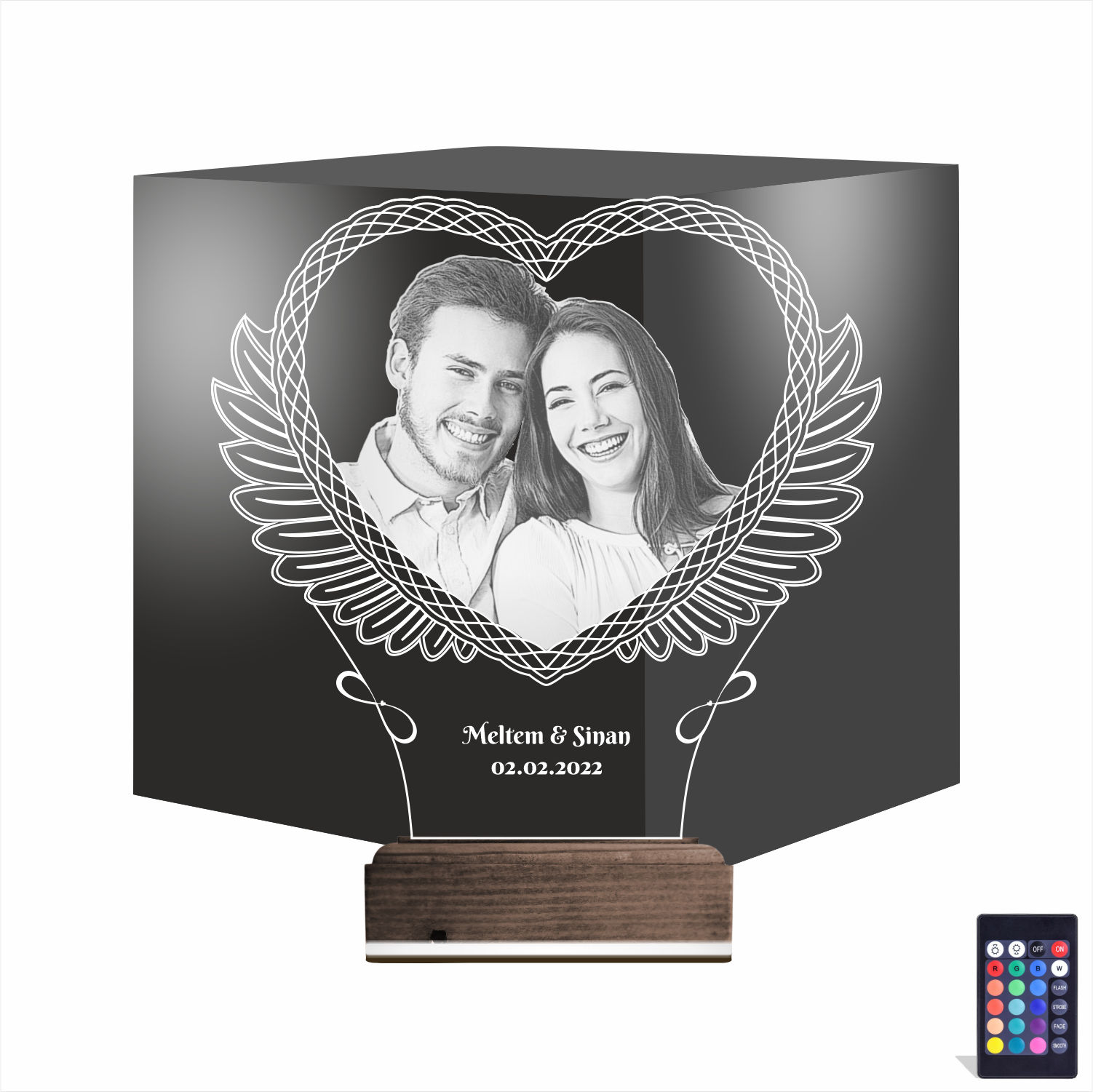 Сердце с Вашим Фото 3D Ночник