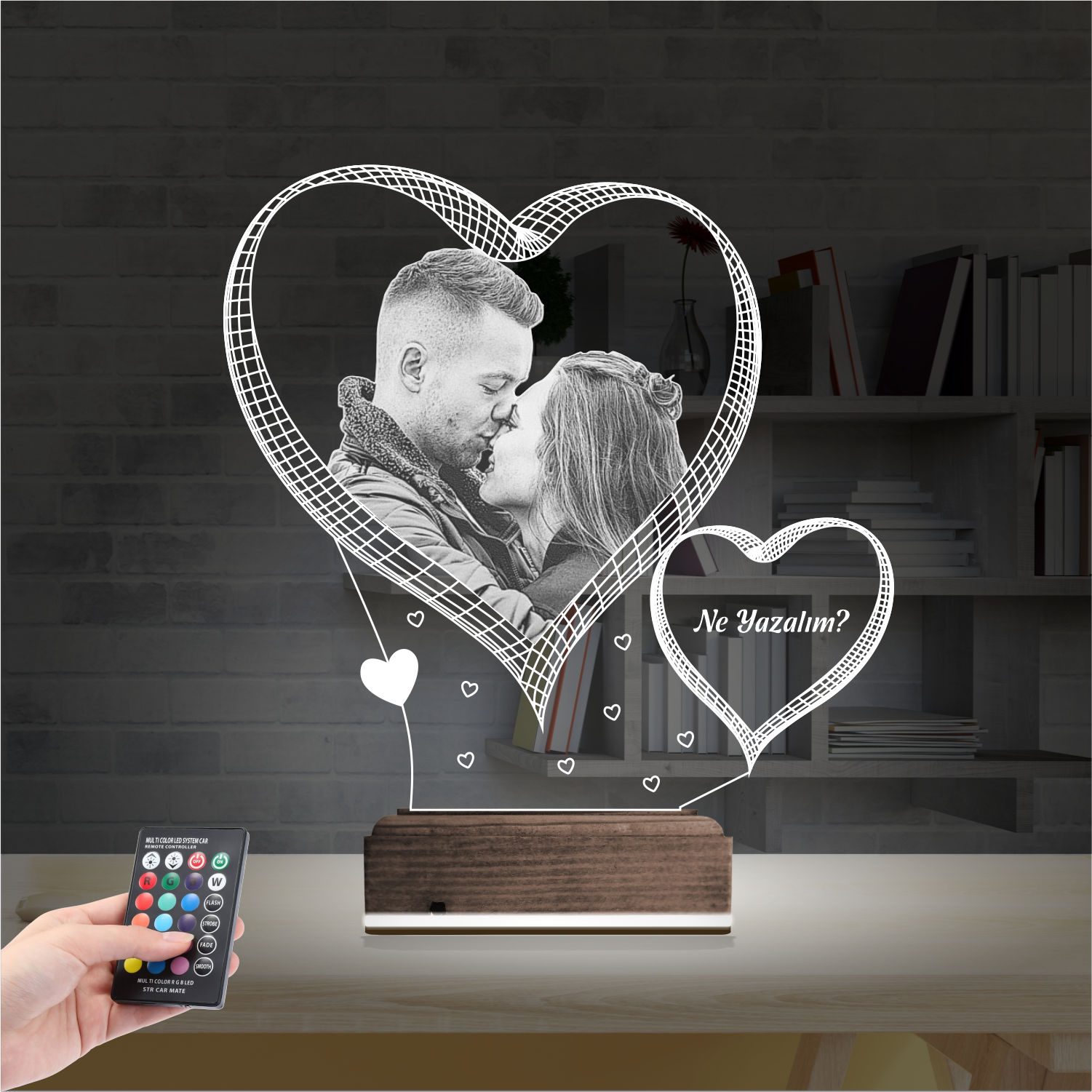 Сердце с вашим фото — 3D LED Ночник | Романтический подарок