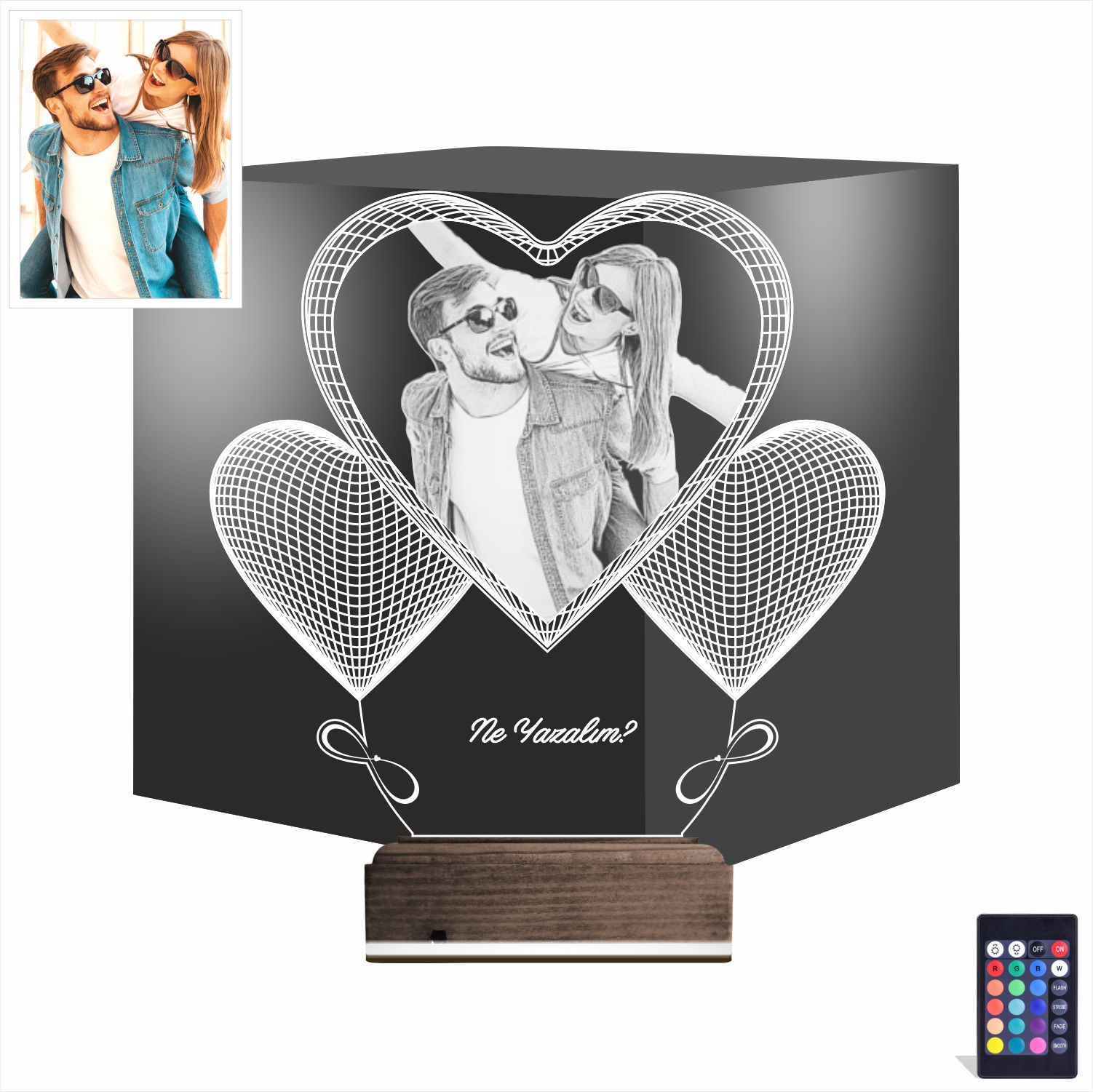 Сердце с вашим фото — 3D LED Ночник | Подарок любимым