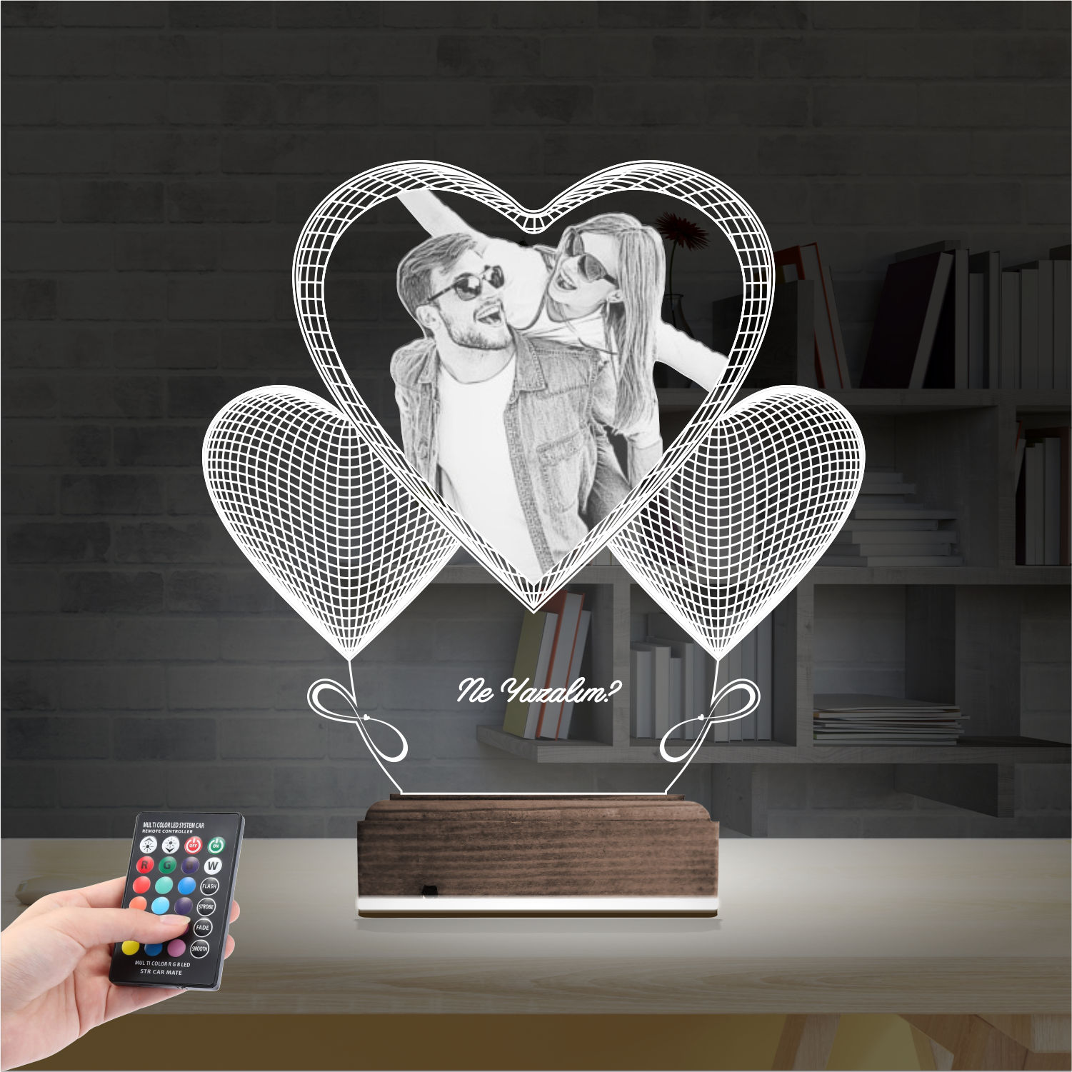 Сердце с вашим фото — 3D LED Ночник | Подарок любимым