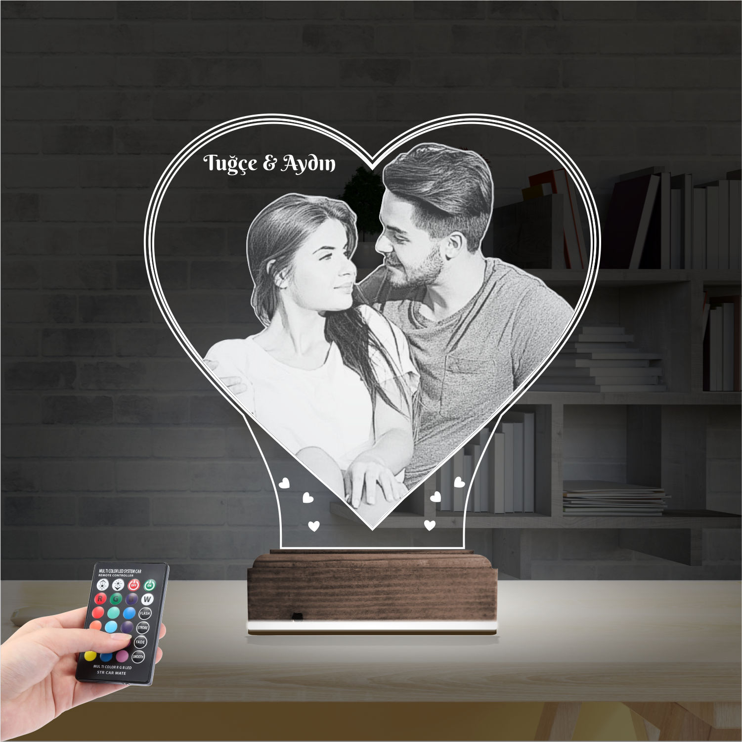 Сердце с фото 3D Ночник