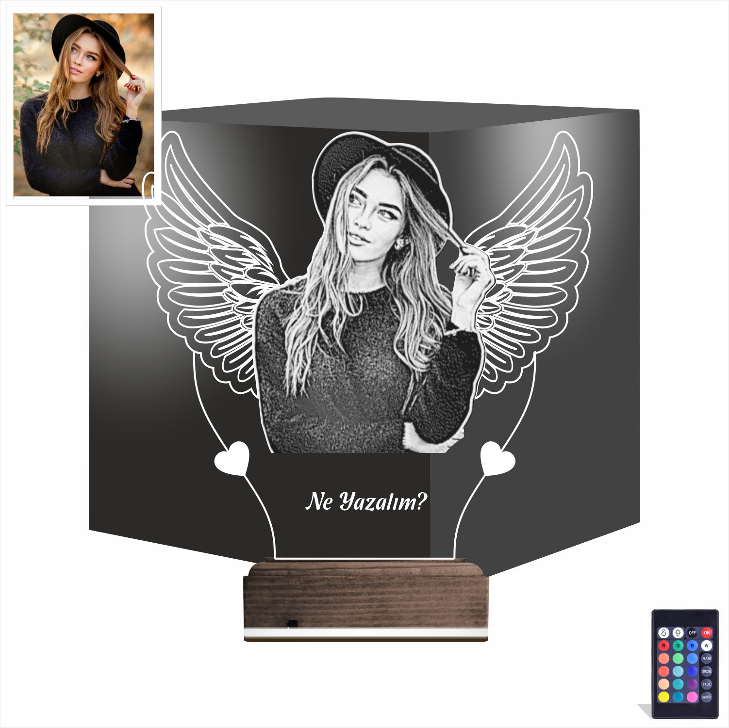 Девушка с крыльями — 3D LED Ночник | Романтический подарок