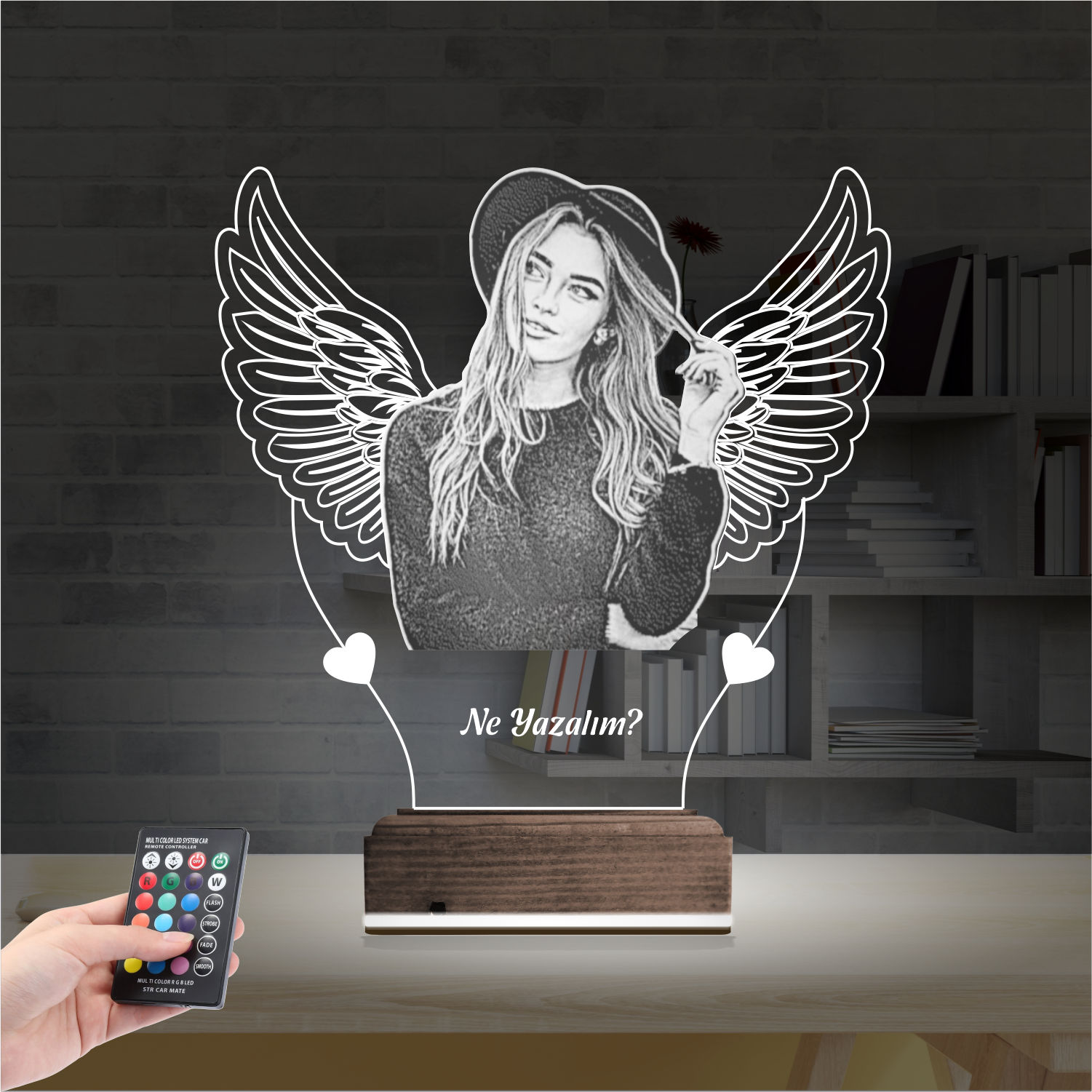 Девушка с крыльями — 3D LED Ночник | Романтический подарок