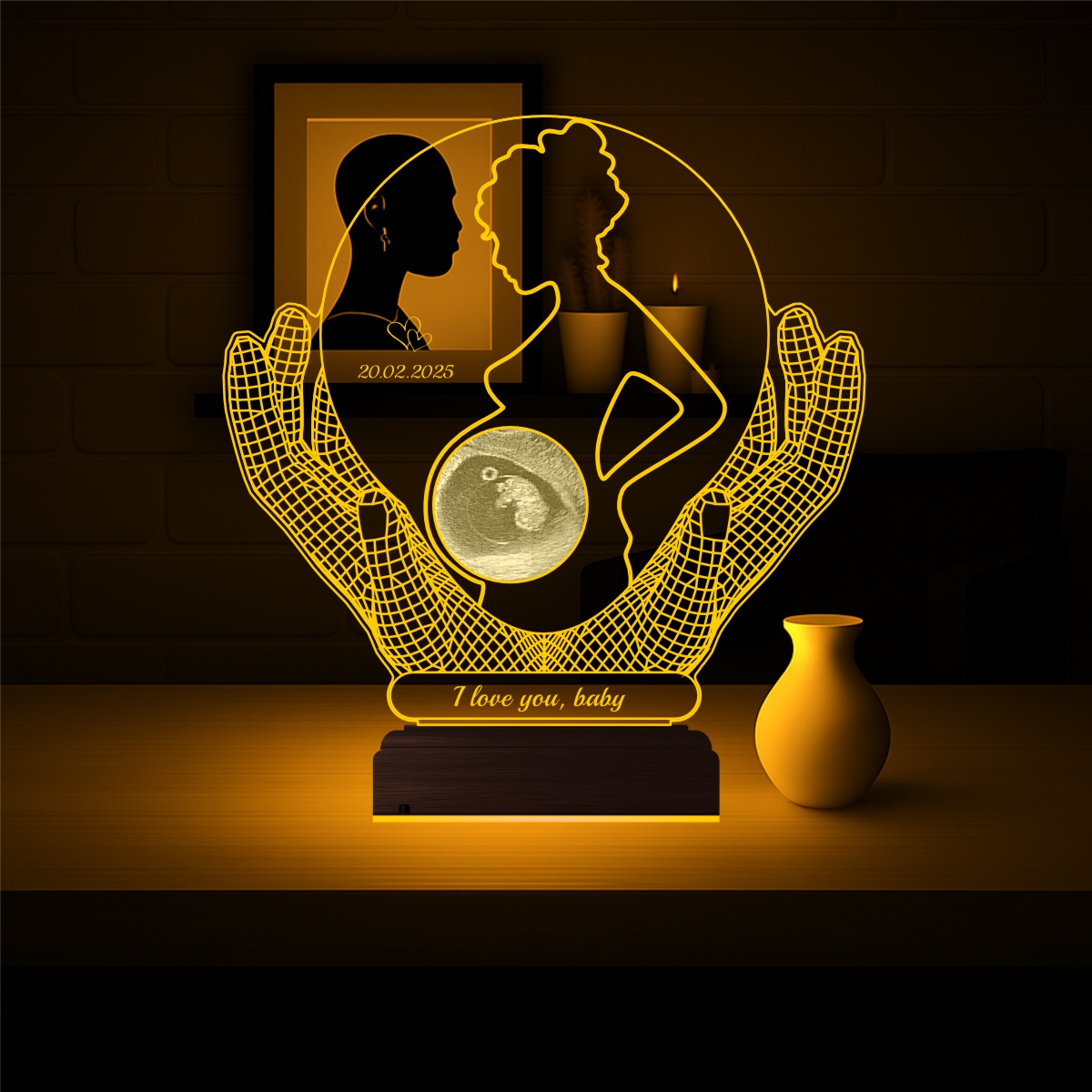 Беременная женщина и УЗИ — 3D LED Ночник | Подарок будущей маме