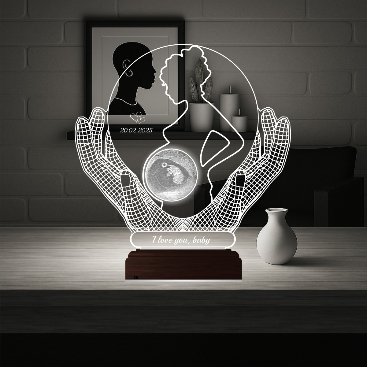 Беременная женщина и УЗИ — 3D LED Ночник | Подарок будущей маме