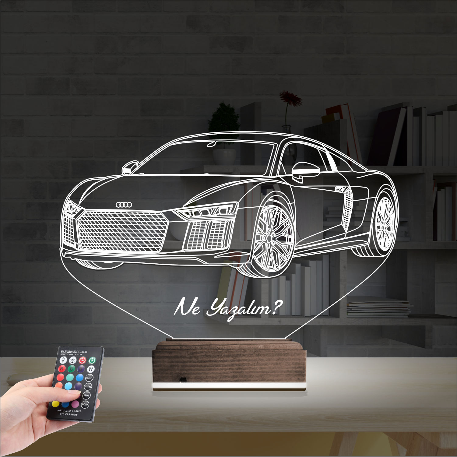 Audi R8 — 3D LED Ночник | Подарок мужчине