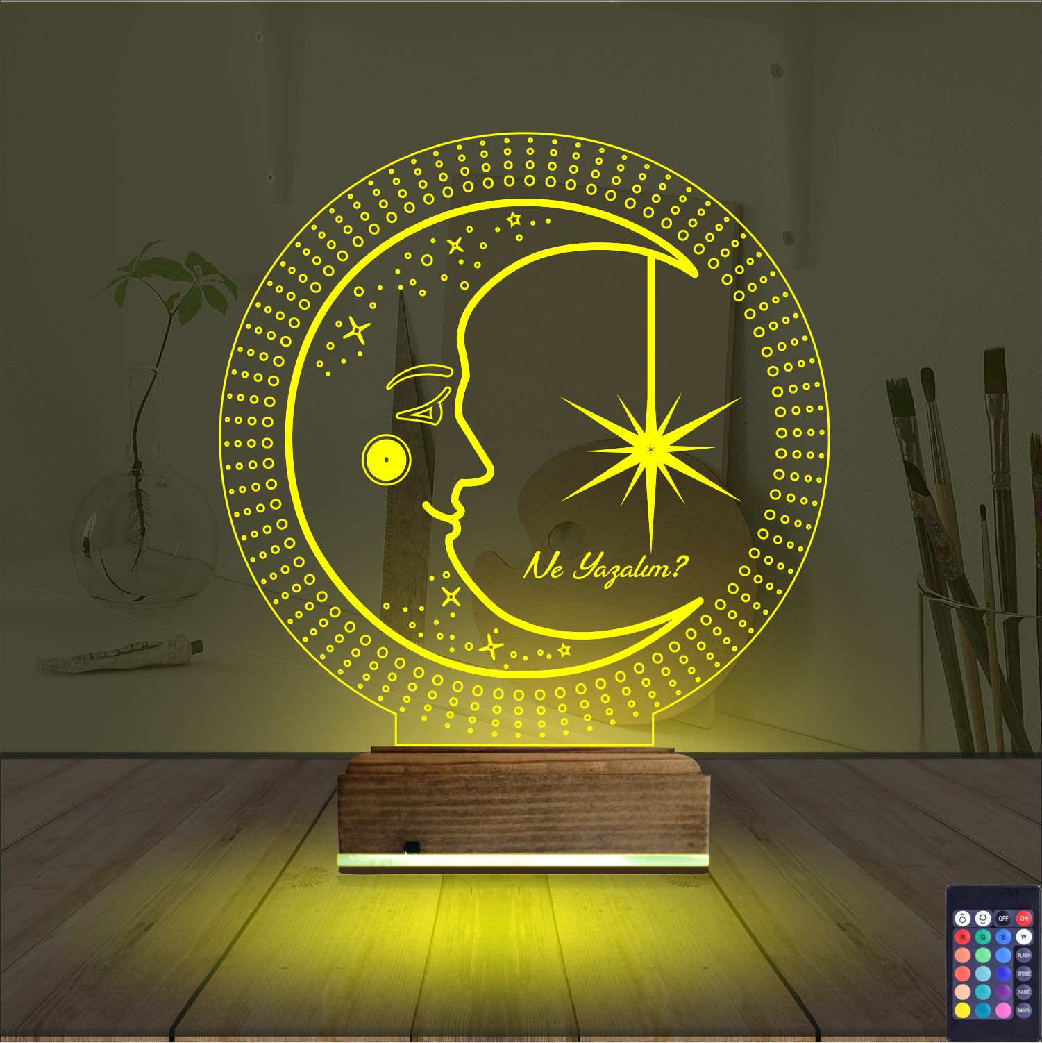 Оригинальный подарок: луна и звезда 3d светильник-ночник 4