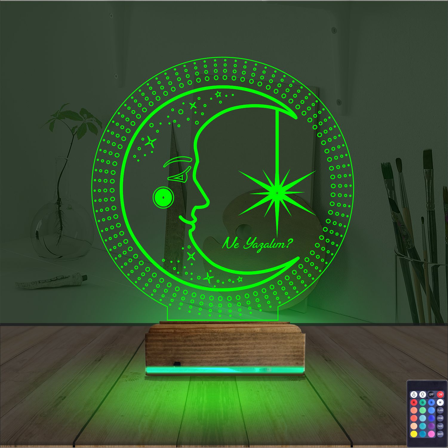 Оригинальный подарок: луна и звезда 3d светильник-ночник 5