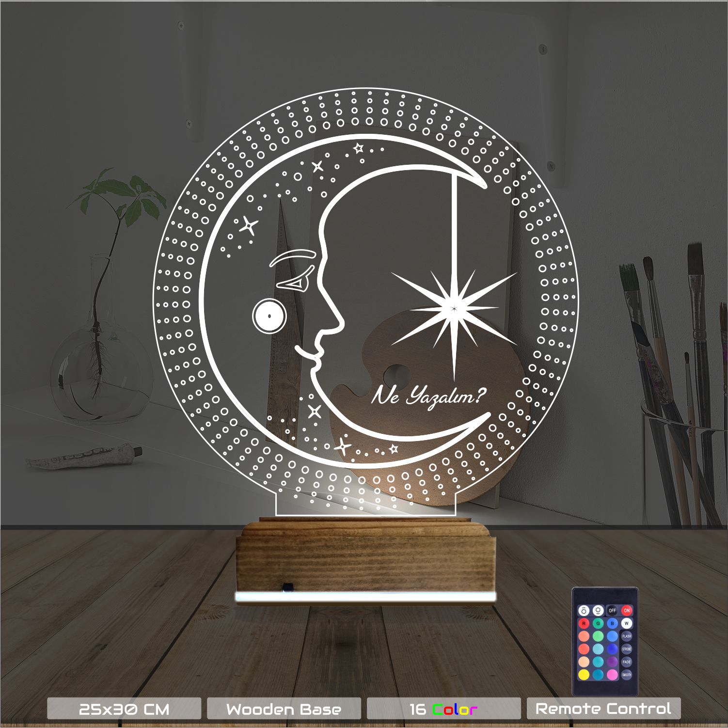 Оригинальный подарок: луна и звезда 3d светильник-ночник 7