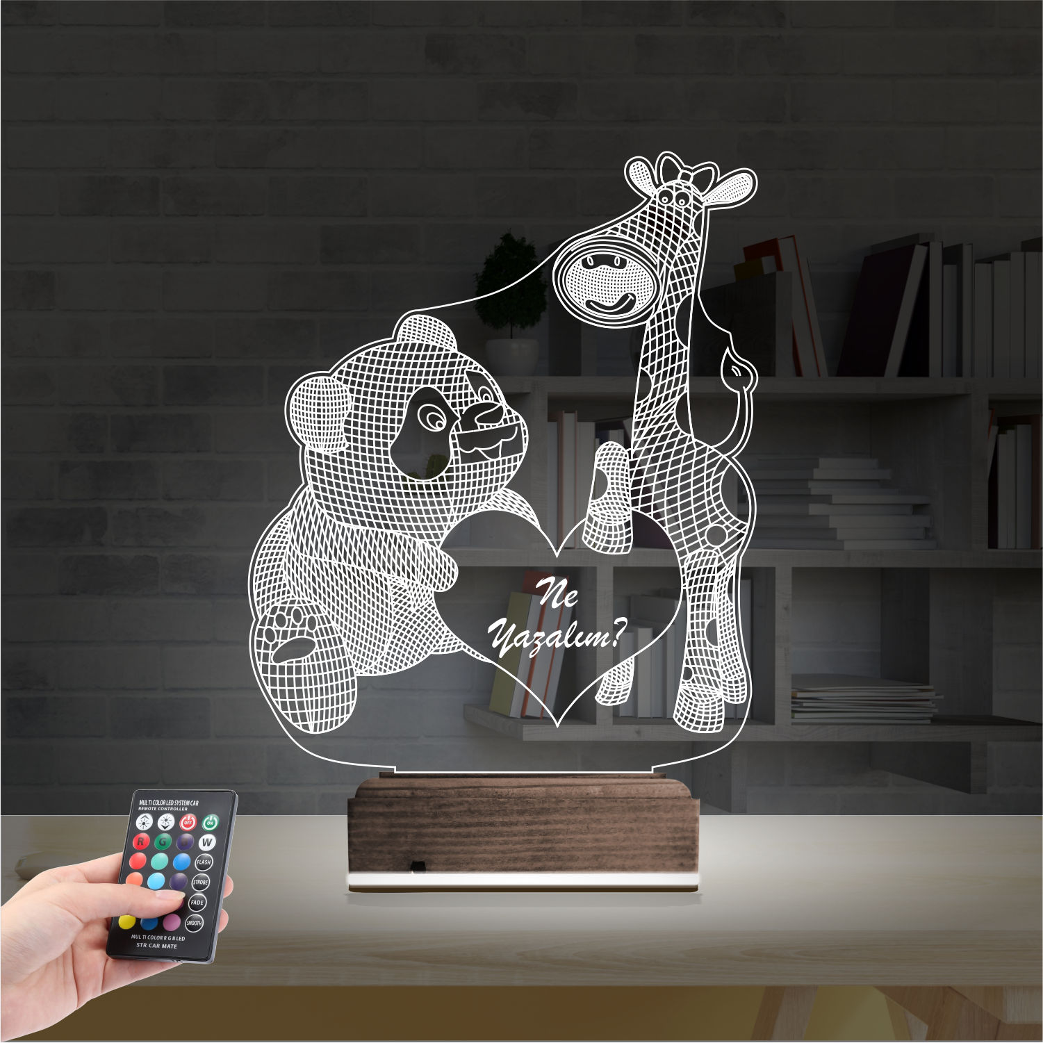 Панда и Жираф — 3D LED Ночник | Подарок любимым