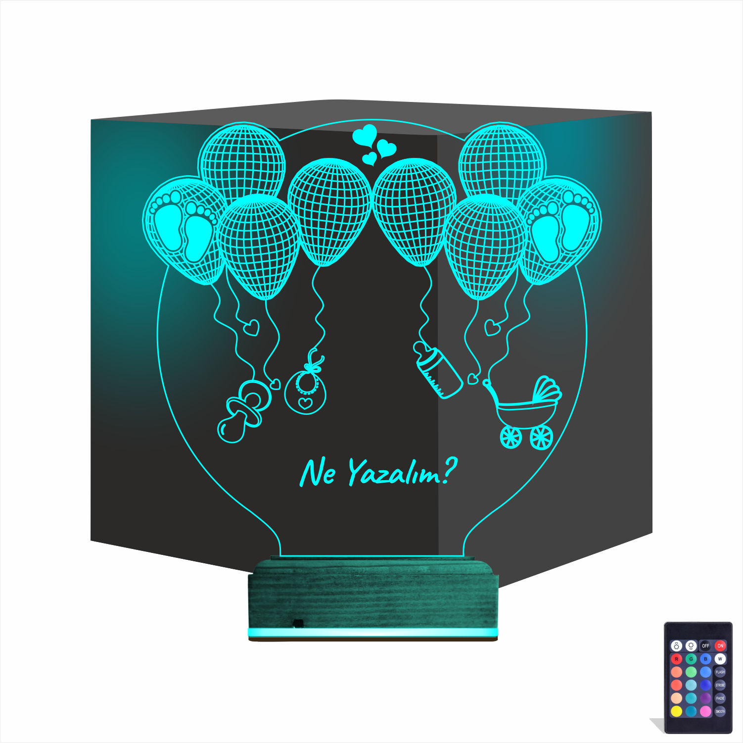 Воздушные шары и малыш — 3D LED Ночник | Подарок на рождение