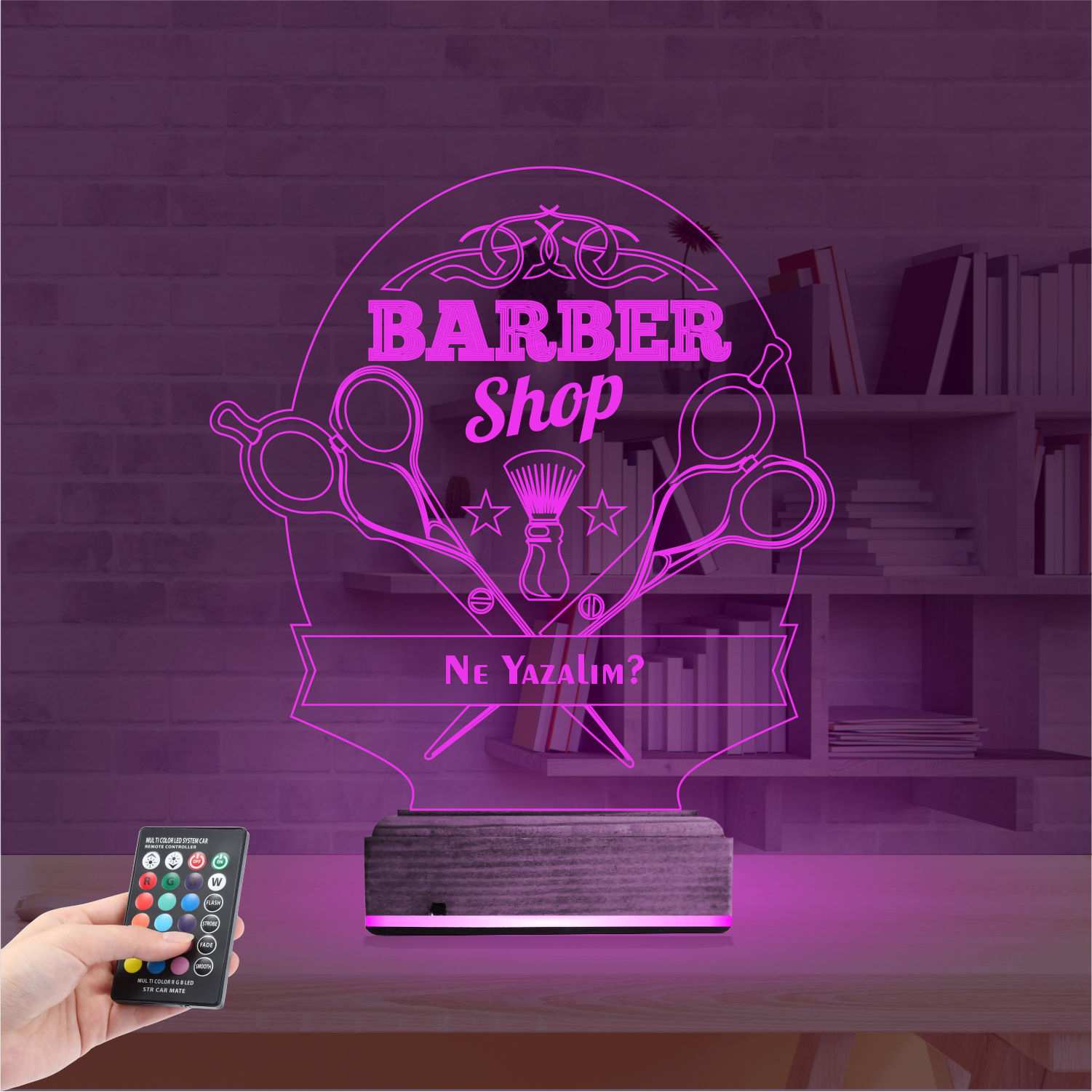 Оригинальный подарок: Barber Shop 3d светильник для барбера 3