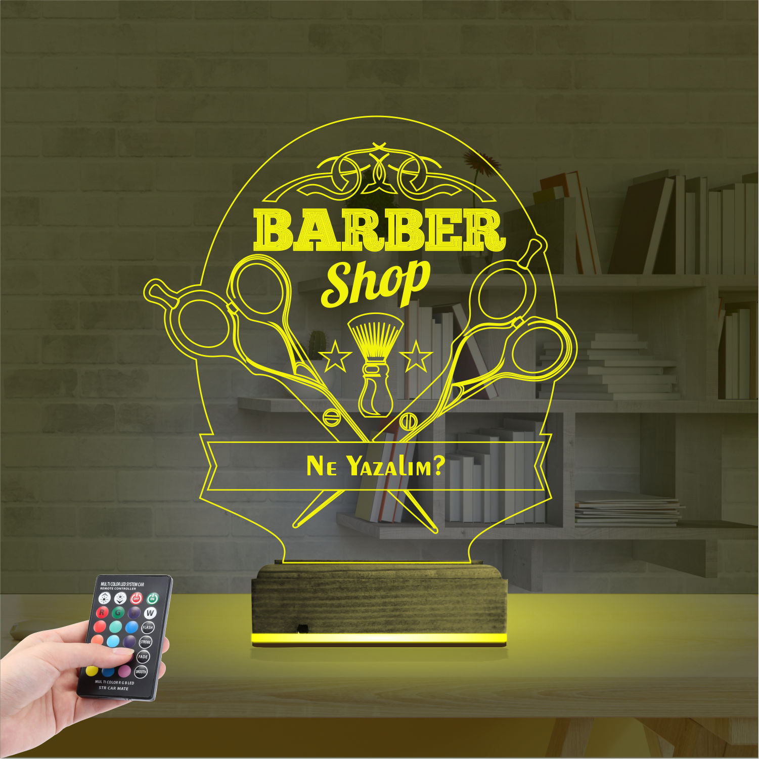 Оригинальный подарок: Barber Shop 3d светильник для барбера 4
